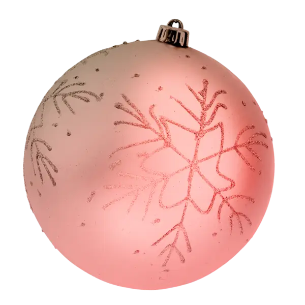 Pink Christmas Ornament with Snowflake Pattern