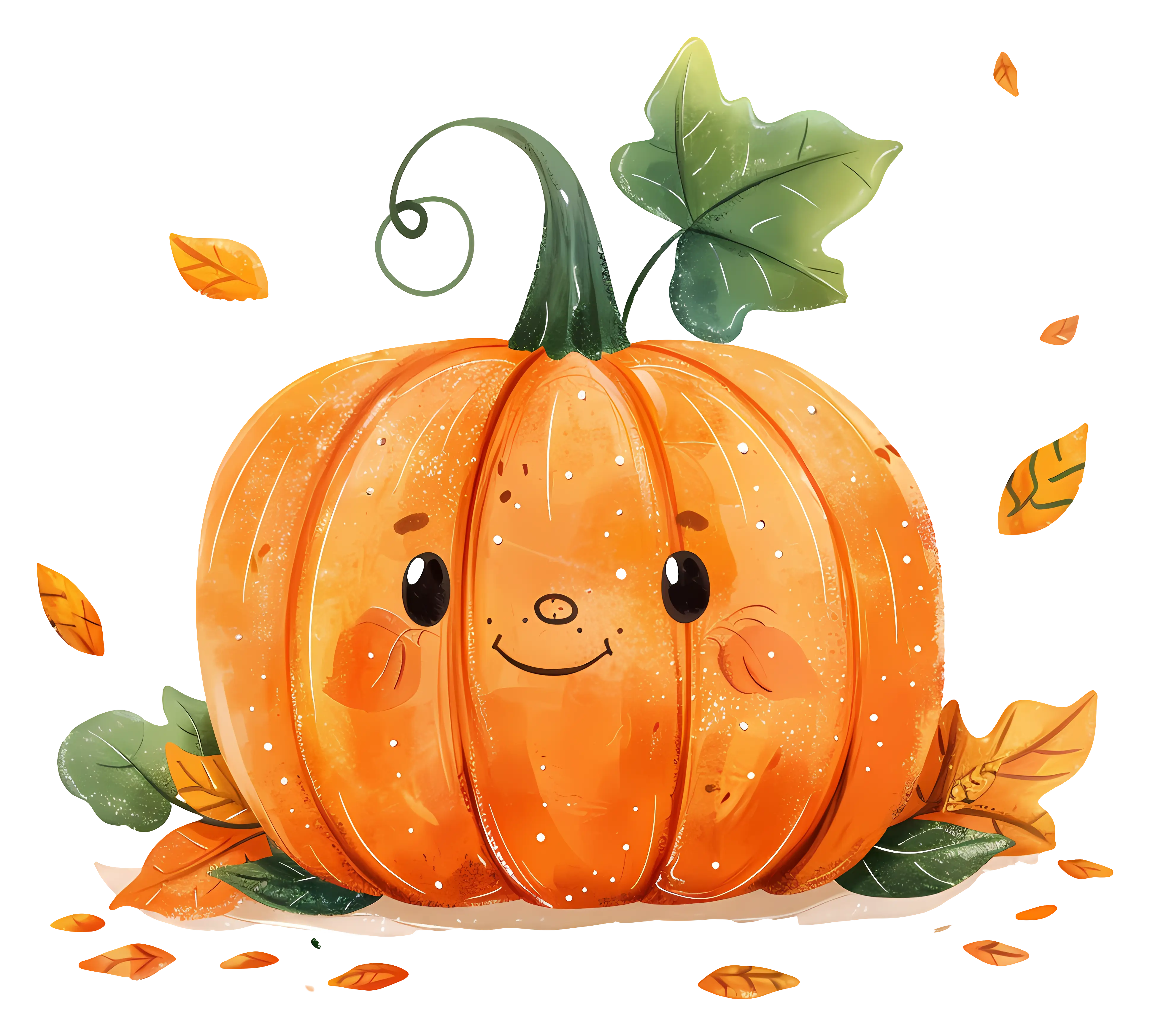 Smiling Cute Pumpkin Illustration