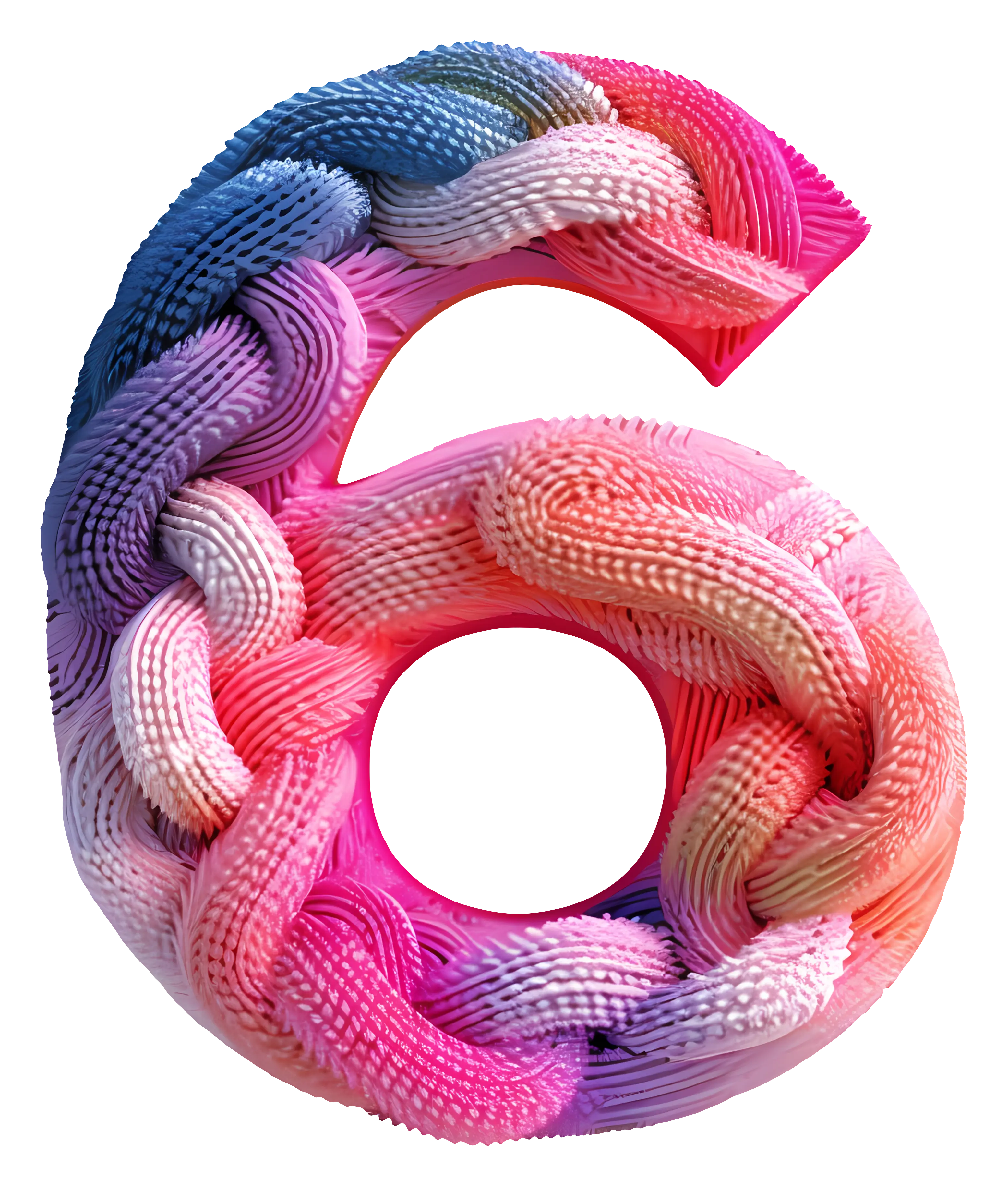 Colorful Number Six Illustration