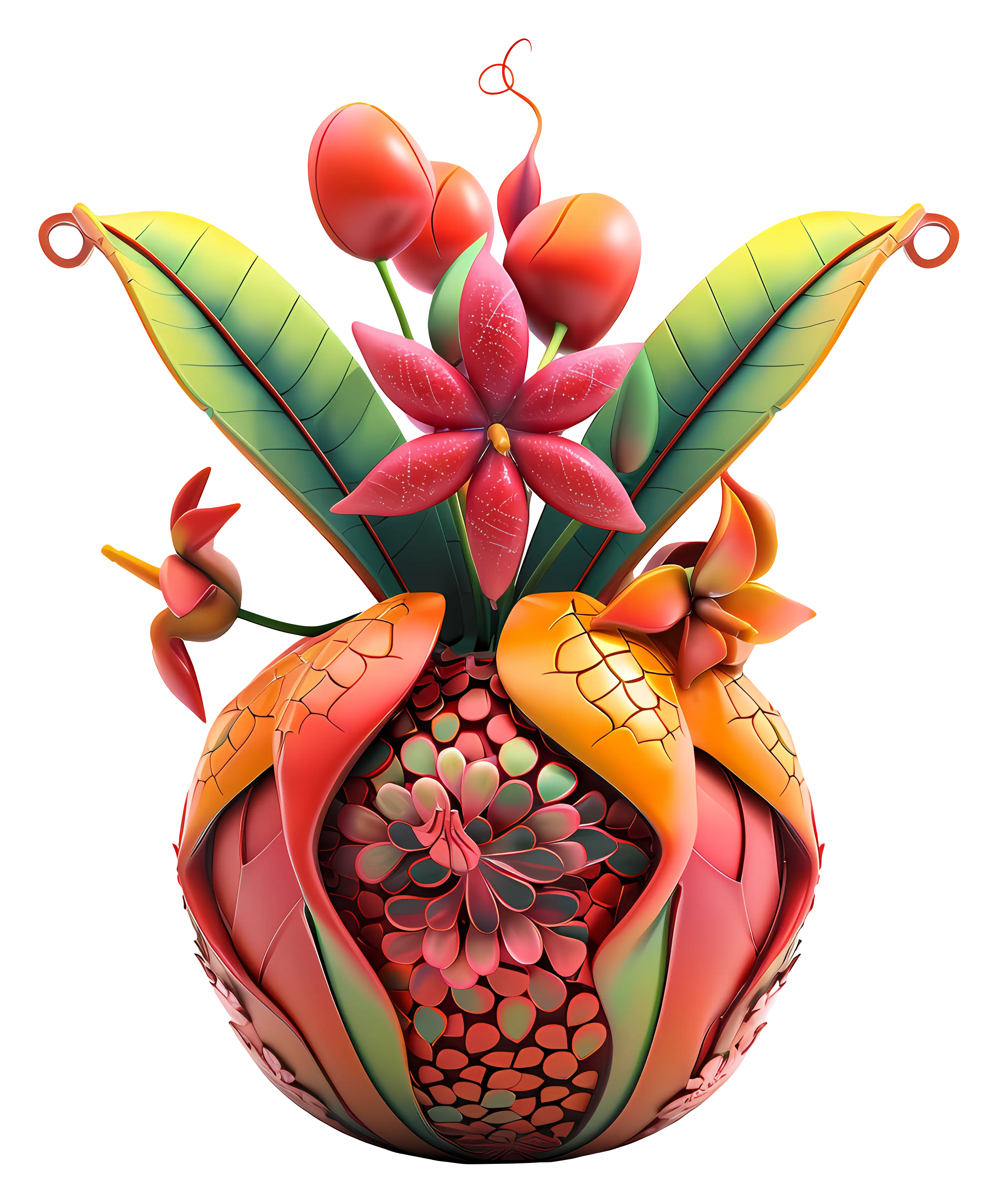 Colorful Decorative Vase with Flowers