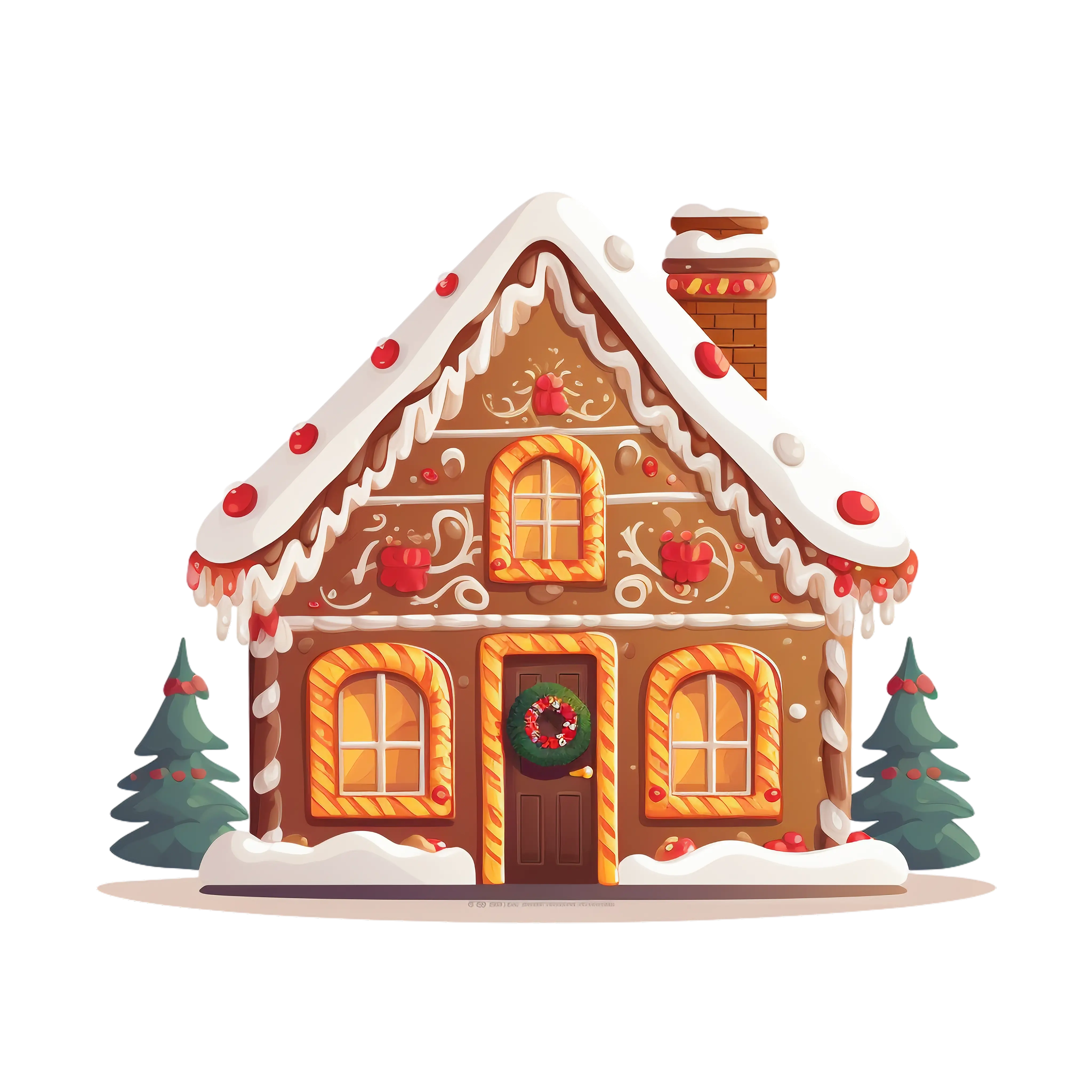 Festive Gingerbread House with Holiday Decorations