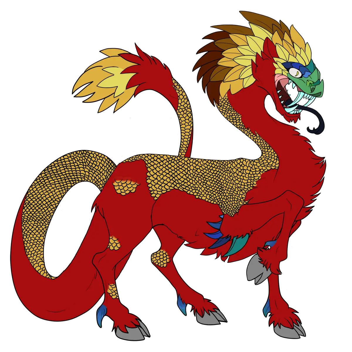 Red Mythical Dragon Illustration