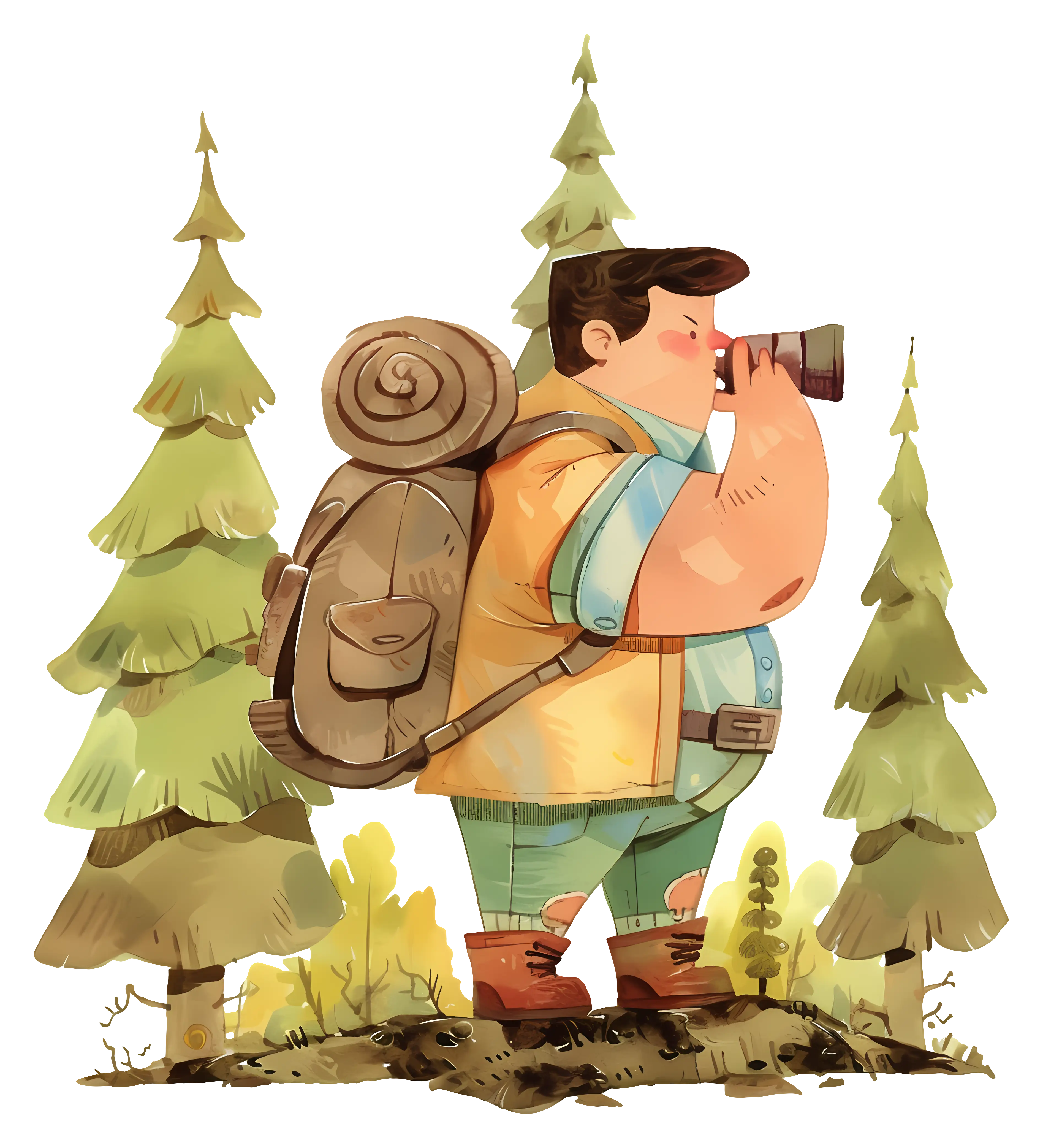 Hiker in Forest