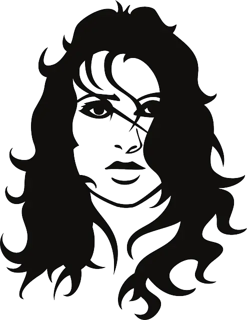 Black and White Woman Silhouette Illustration
