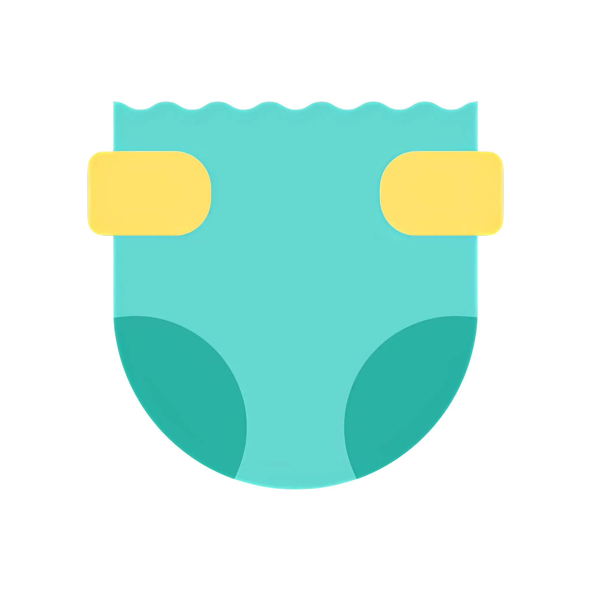 Green and Yellow Baby Diaper Illustration