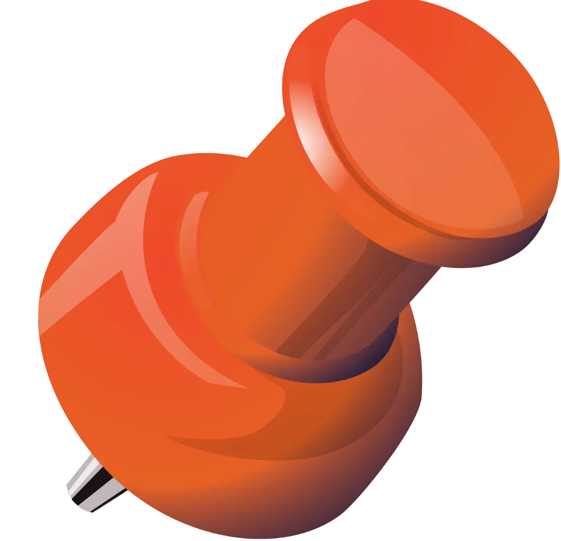 Orange Push Pin for Notice Boards