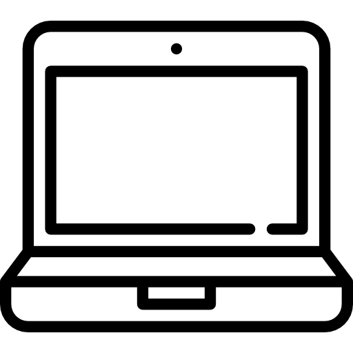 Laptop Icon in Black Outline Style