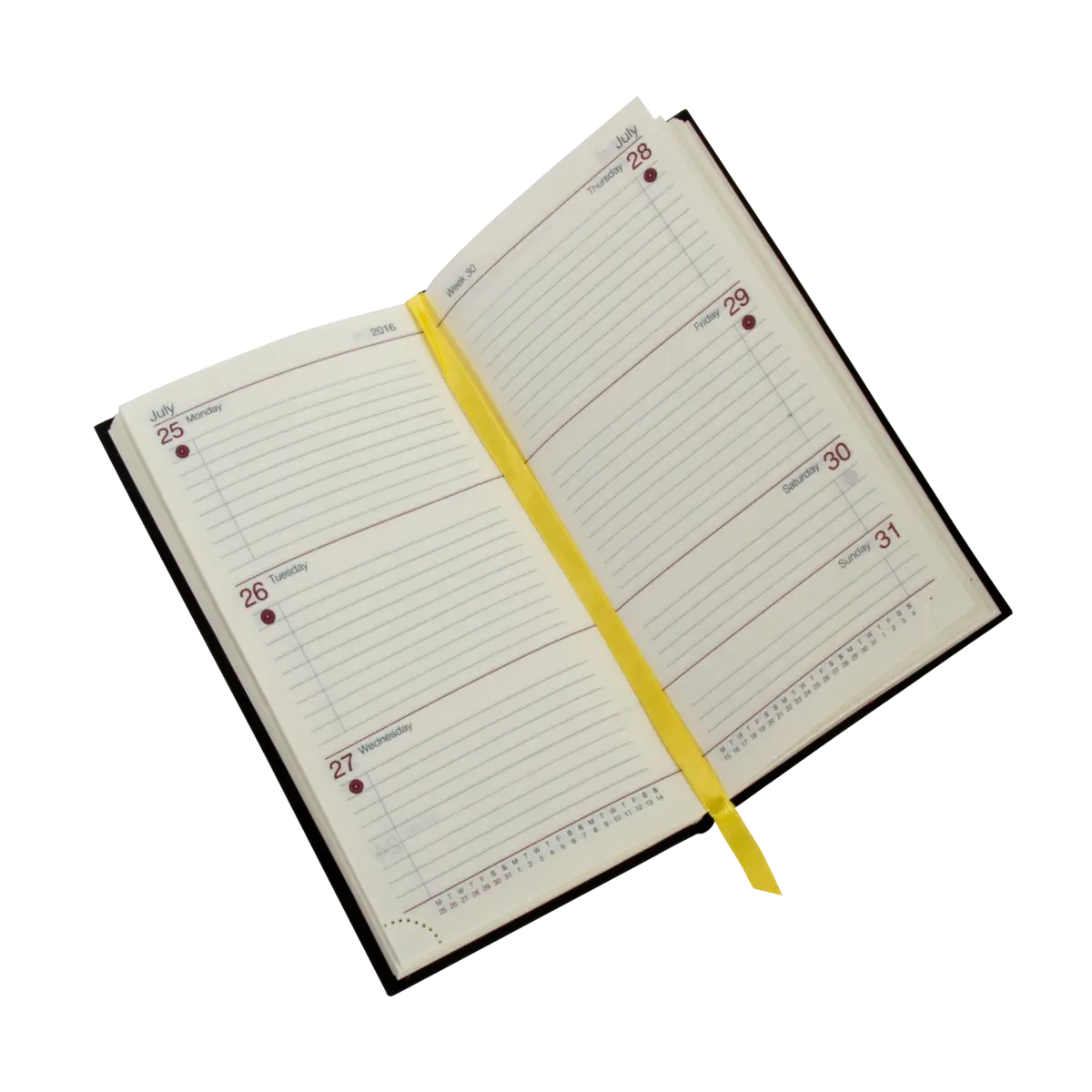 Open Planner with Yellow Bookmark