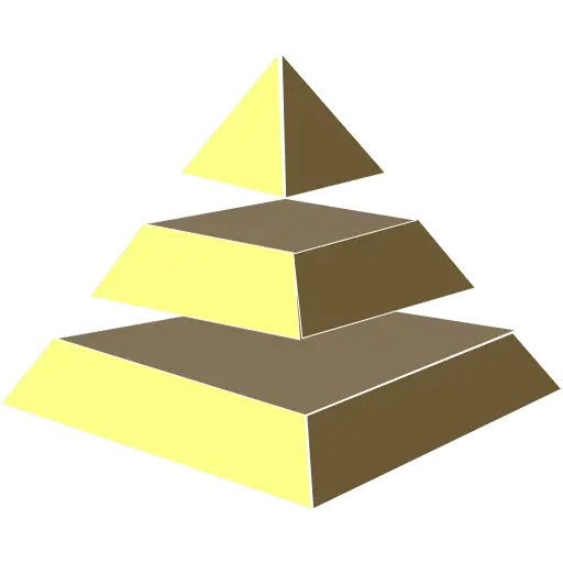 Stacked Golden Pyramids Geometric Design