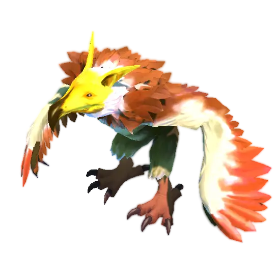 Fantasy Bird Creature with Bright Feathers