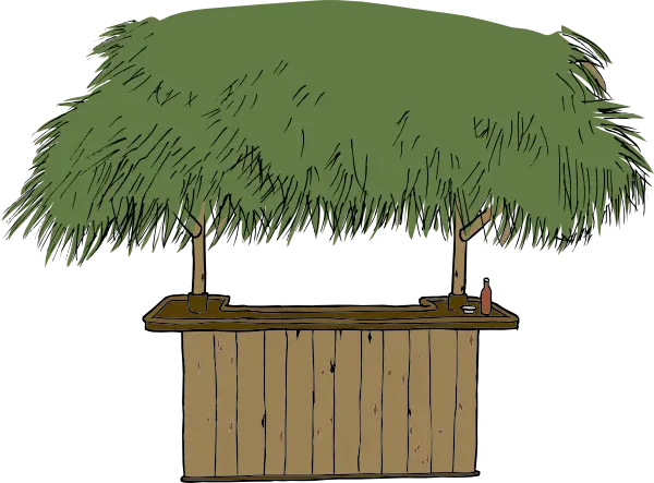 Tropical Tiki Bar with Thatched Roof