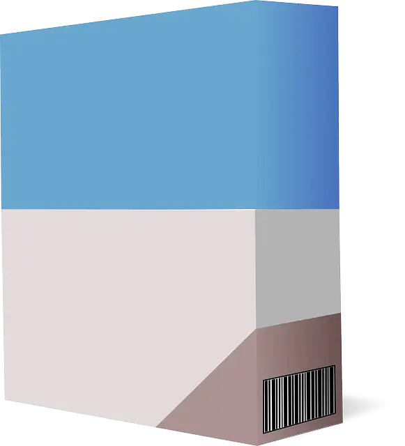 Blue and White Product Box with Barcode