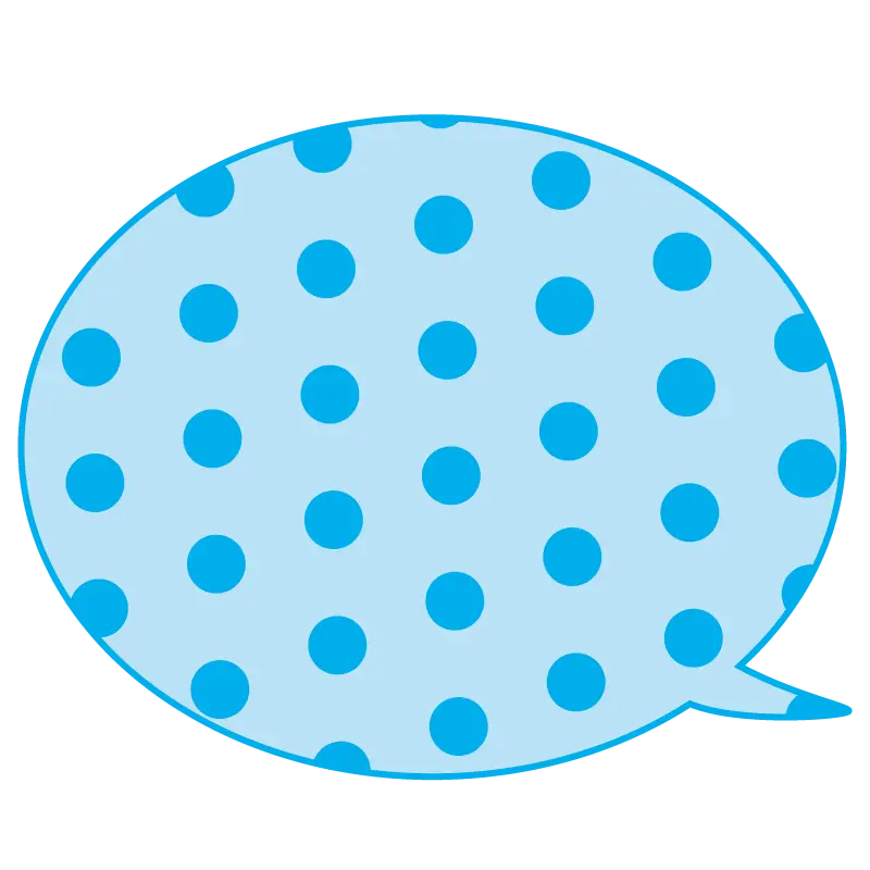 Blue Polka Dot Speech Bubble Illustration