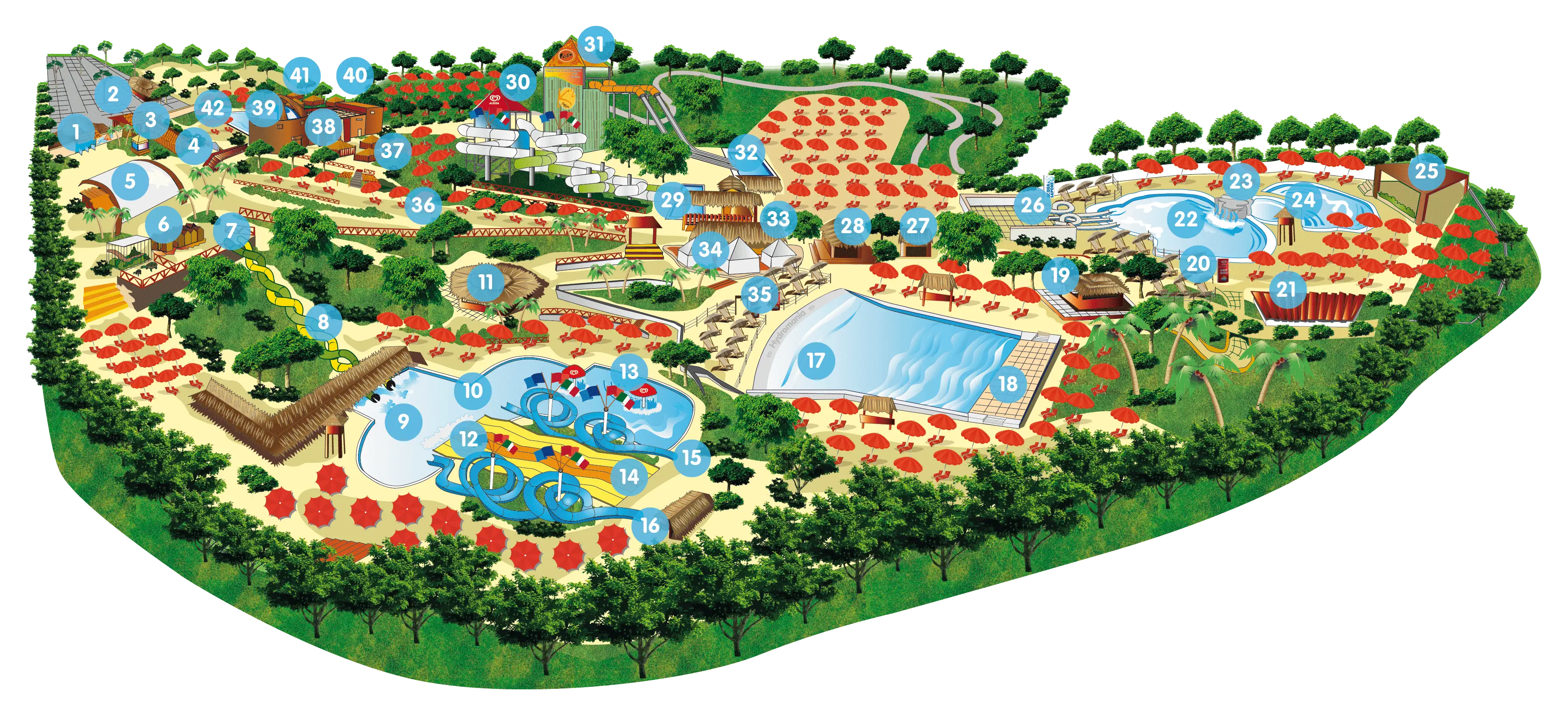 Water Park Map with Attractions