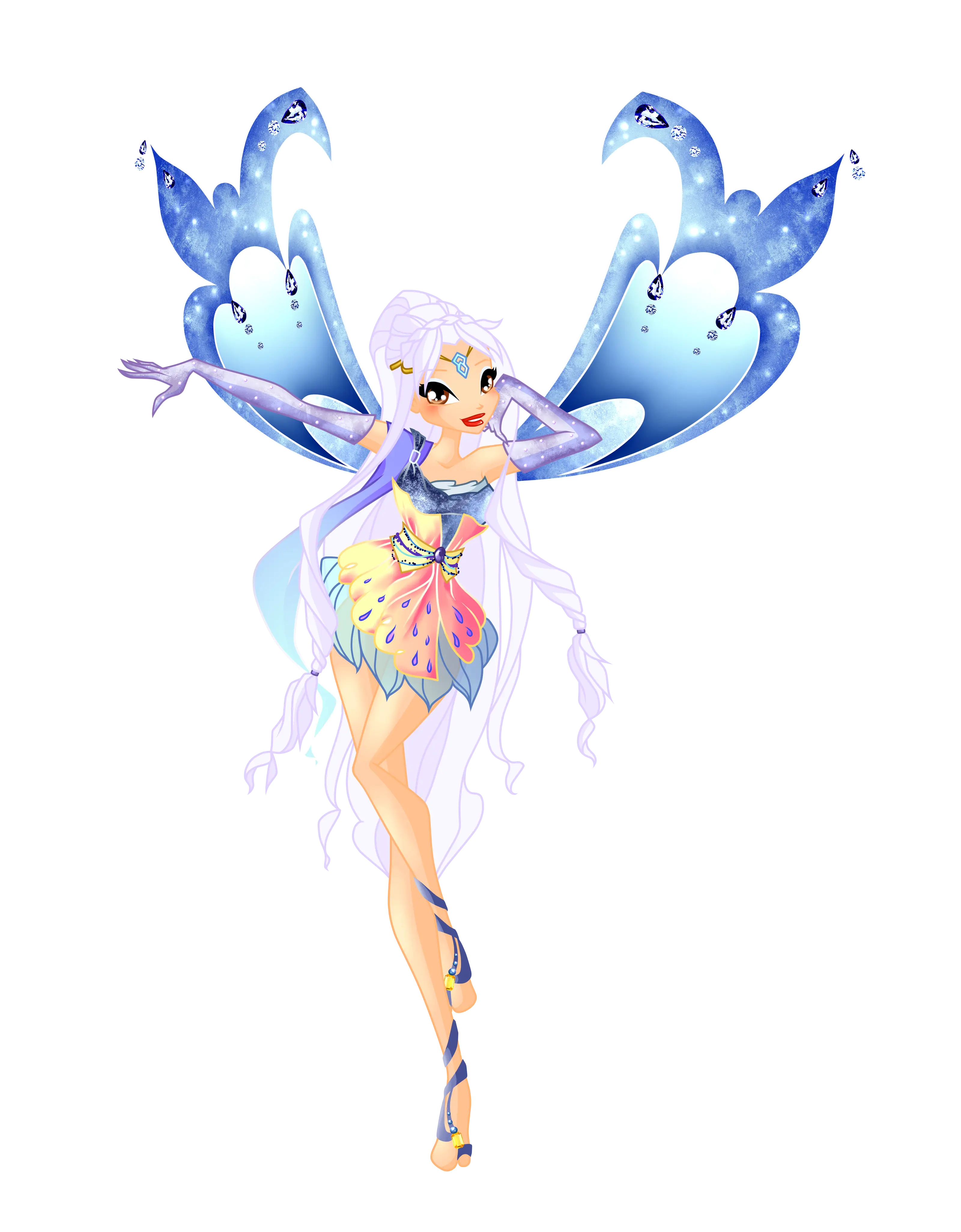 Elegant Fairy with Blue Wings