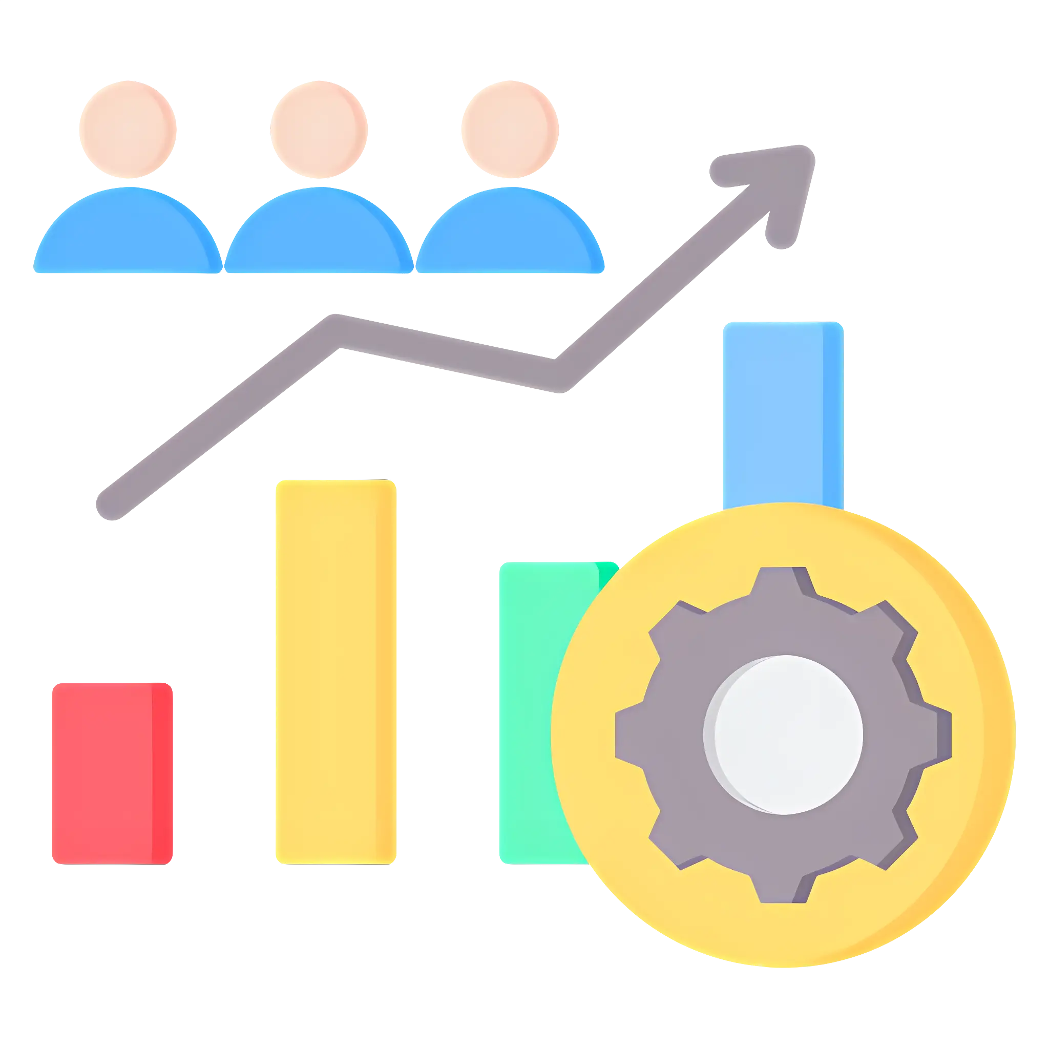 Growth Chart and Gear Symbolizing Business Development