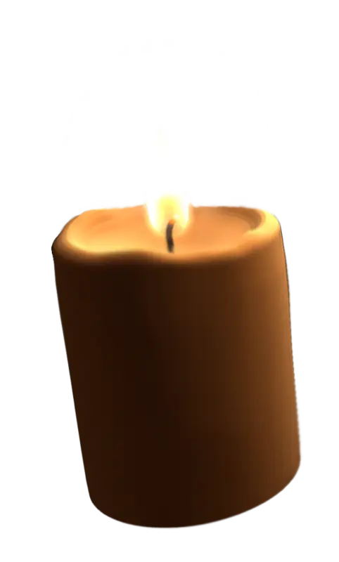 Lit Candle with Warm Glow