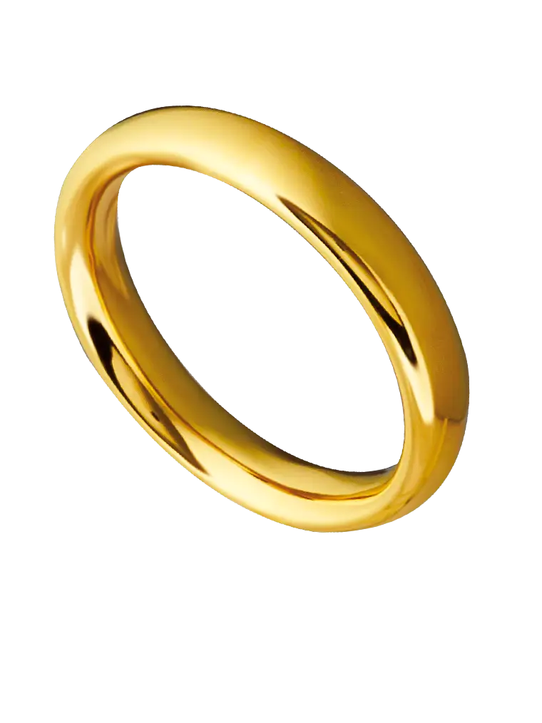 Golden Ring with Shiny Finish