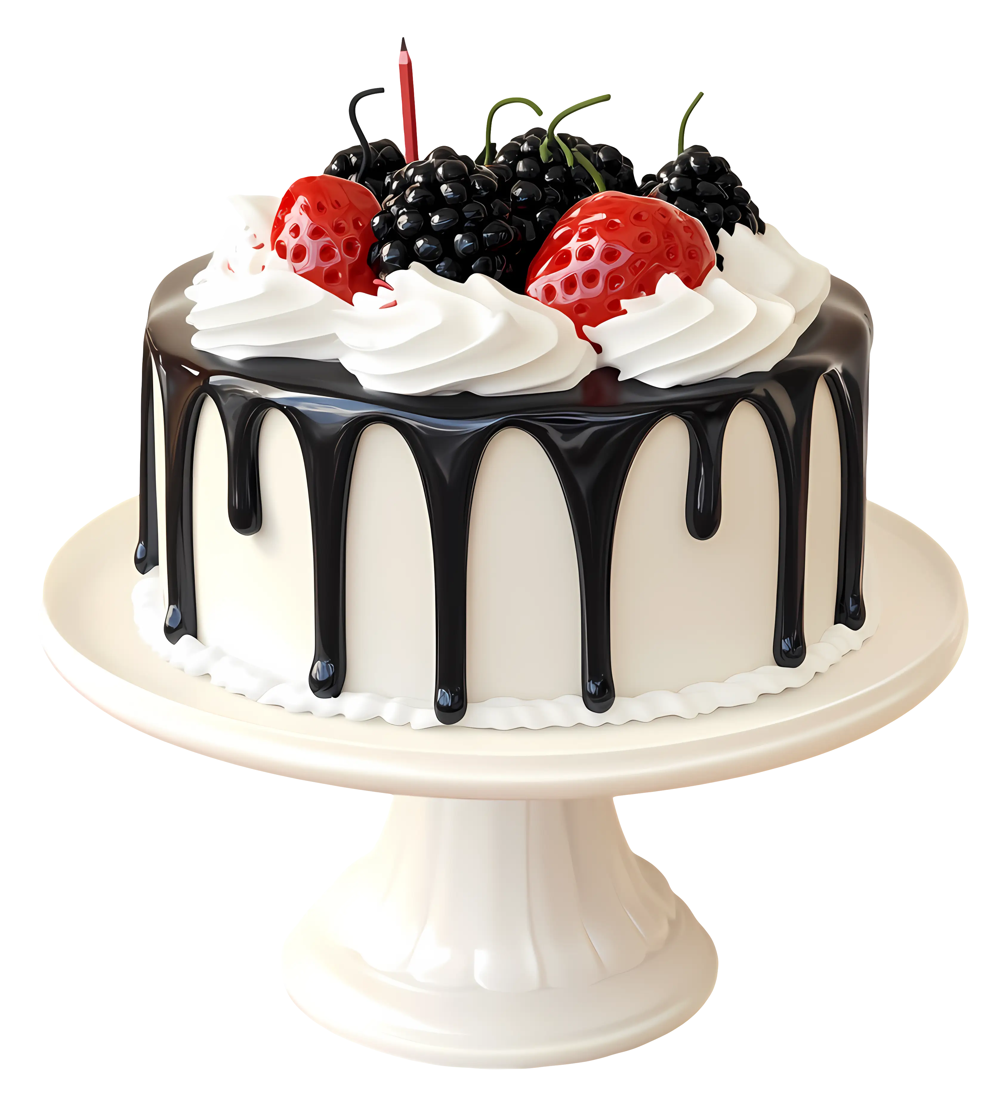 Chocolate Drip Cake with Berries