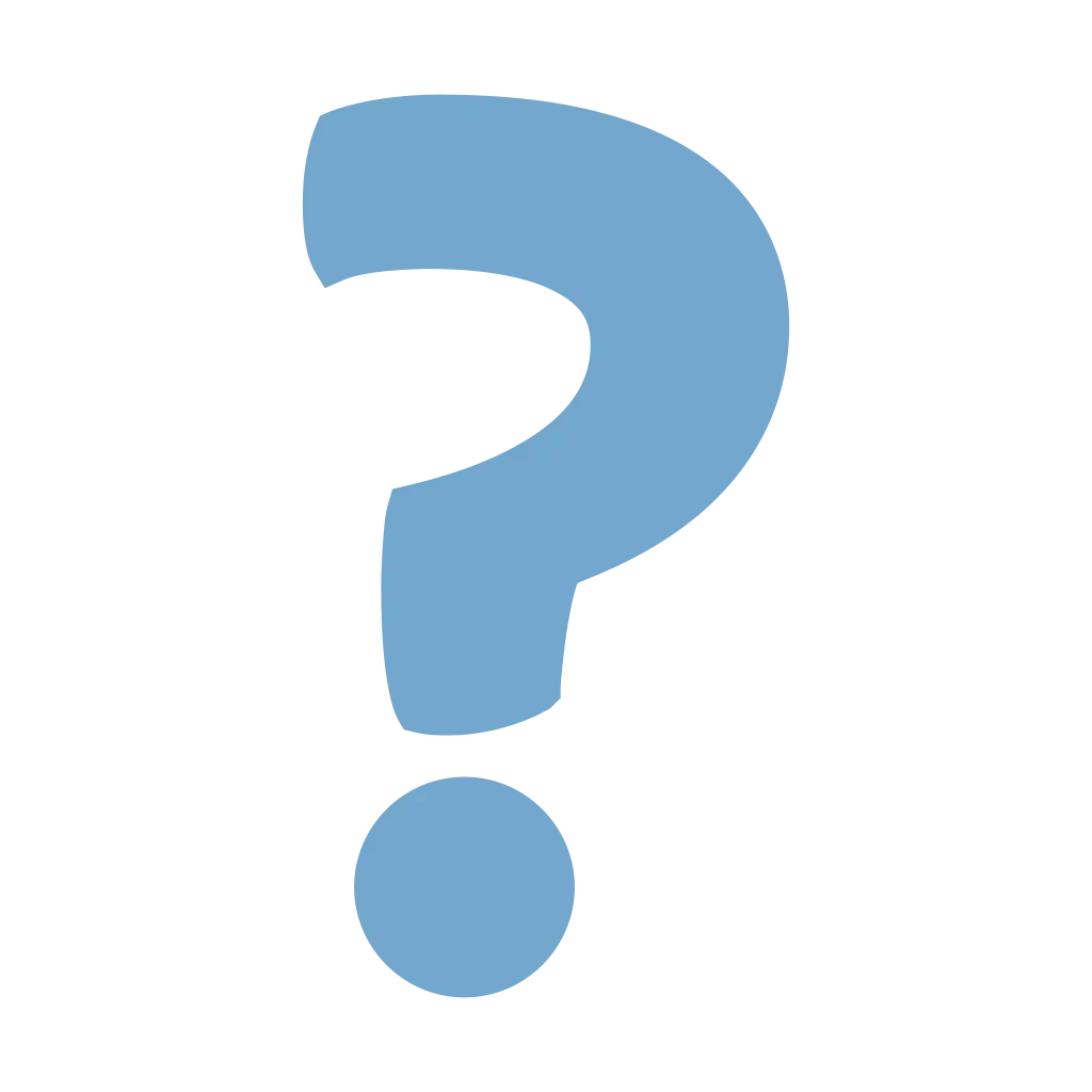 Blue Question Mark on Transparent Background