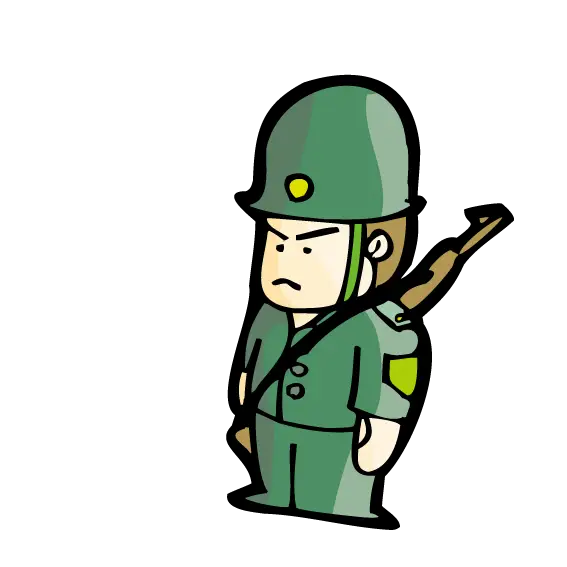 Cartoon Soldier in Uniform