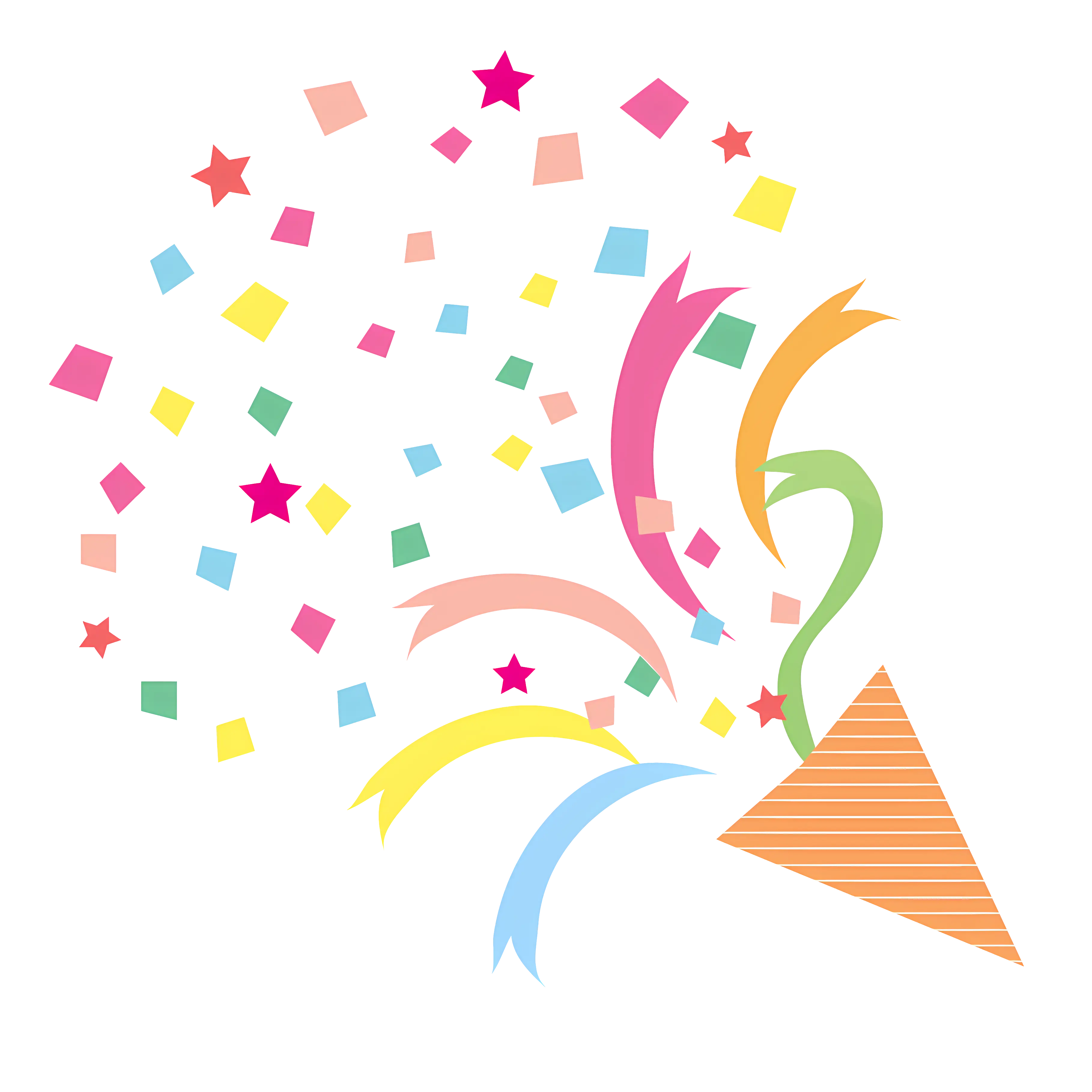 Party Popper with Colorful Confetti Design