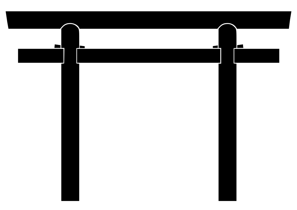 Black Outline of a Torii Gate