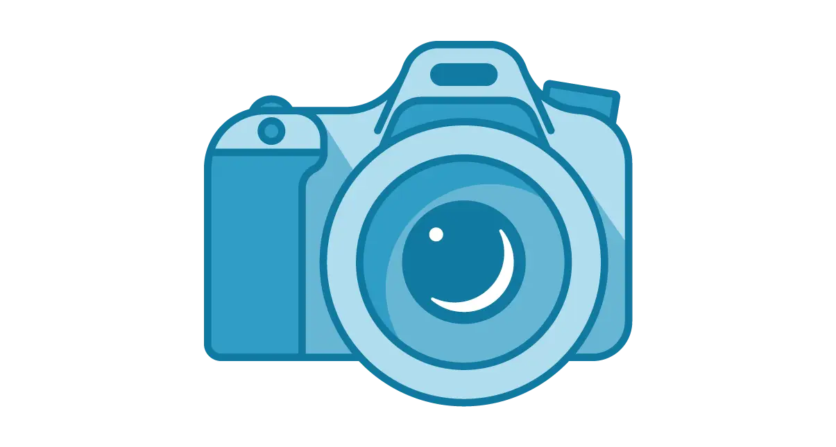 Blue Camera Icon for Photography Enthusiasts