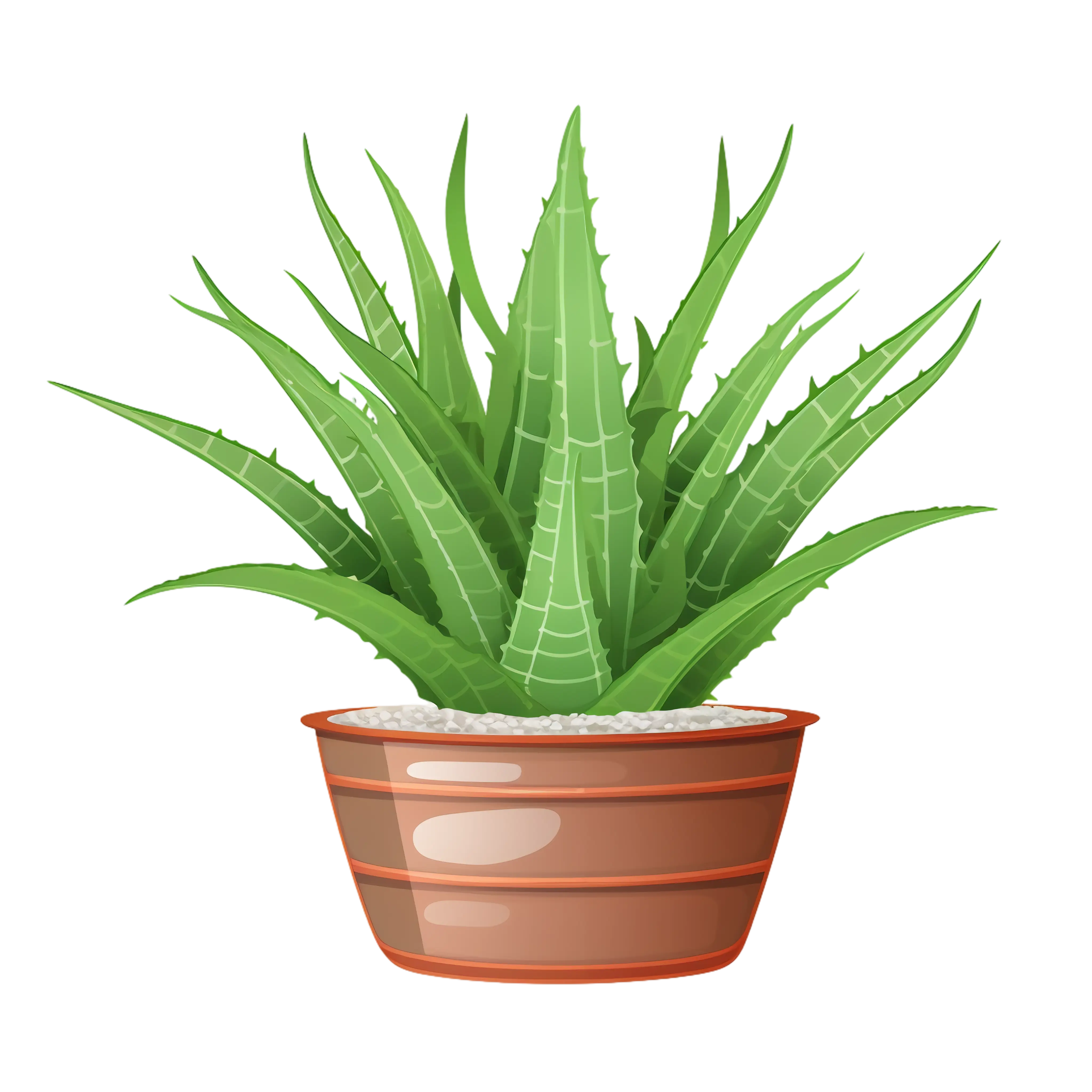 Green Aloe Vera in a Simple Pot