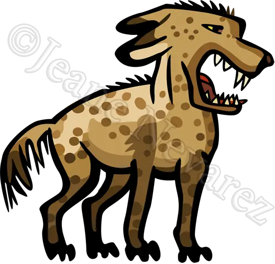 Cartoon Hyena with Sharp Teeth