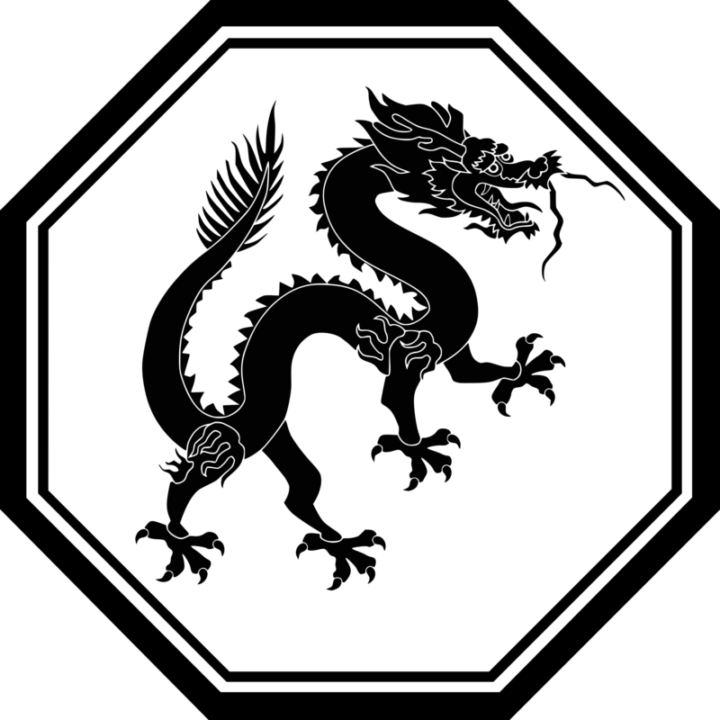 Black Dragon Silhouette with Ornate Detail
