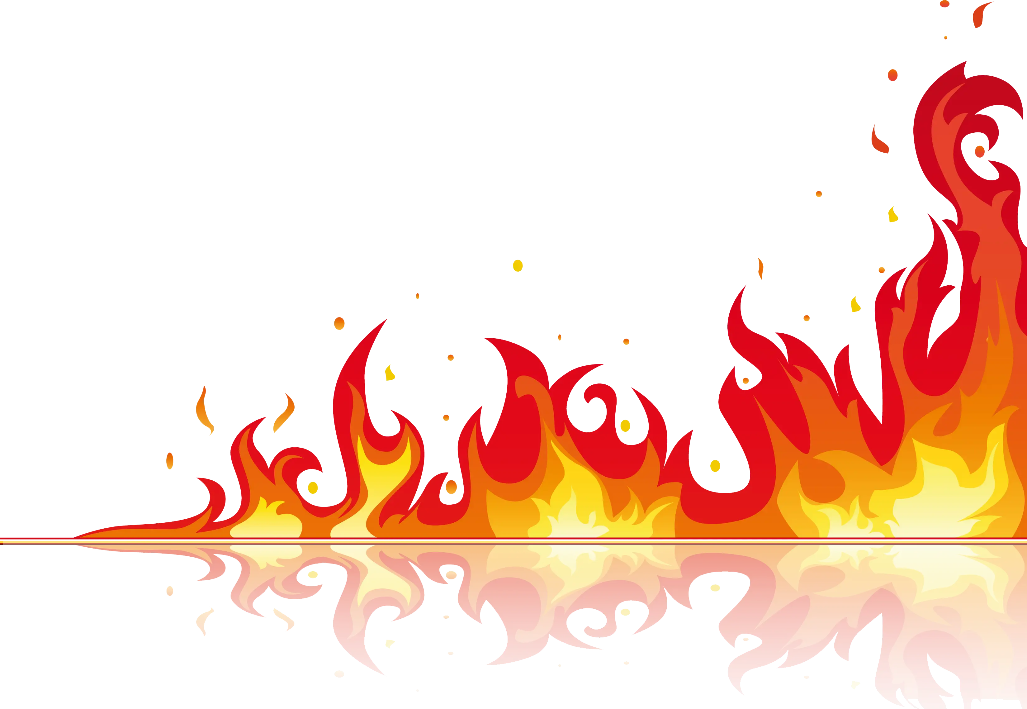 Flames with Reflection Illustration