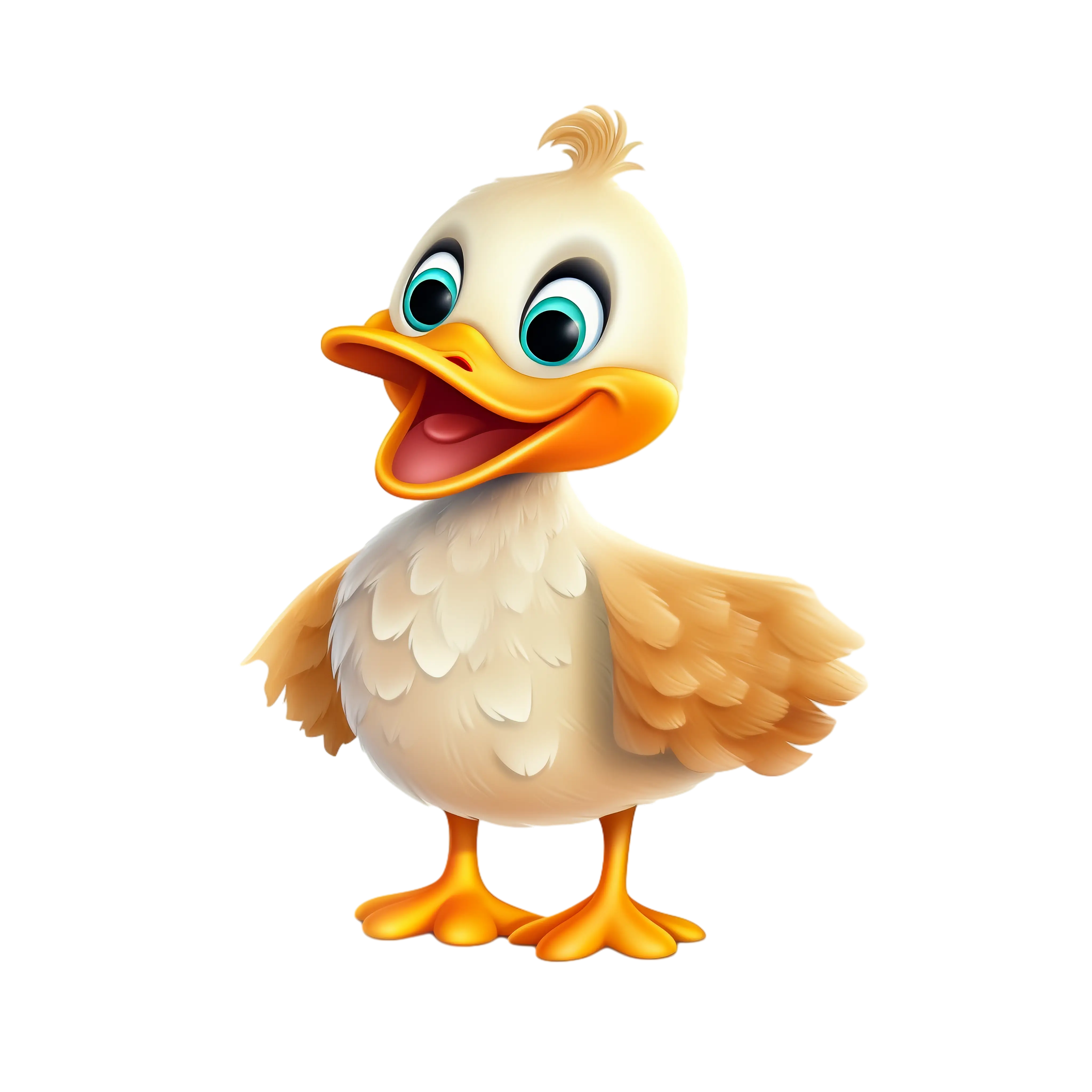 Cute Cartoon Yellow Duck Illustration
