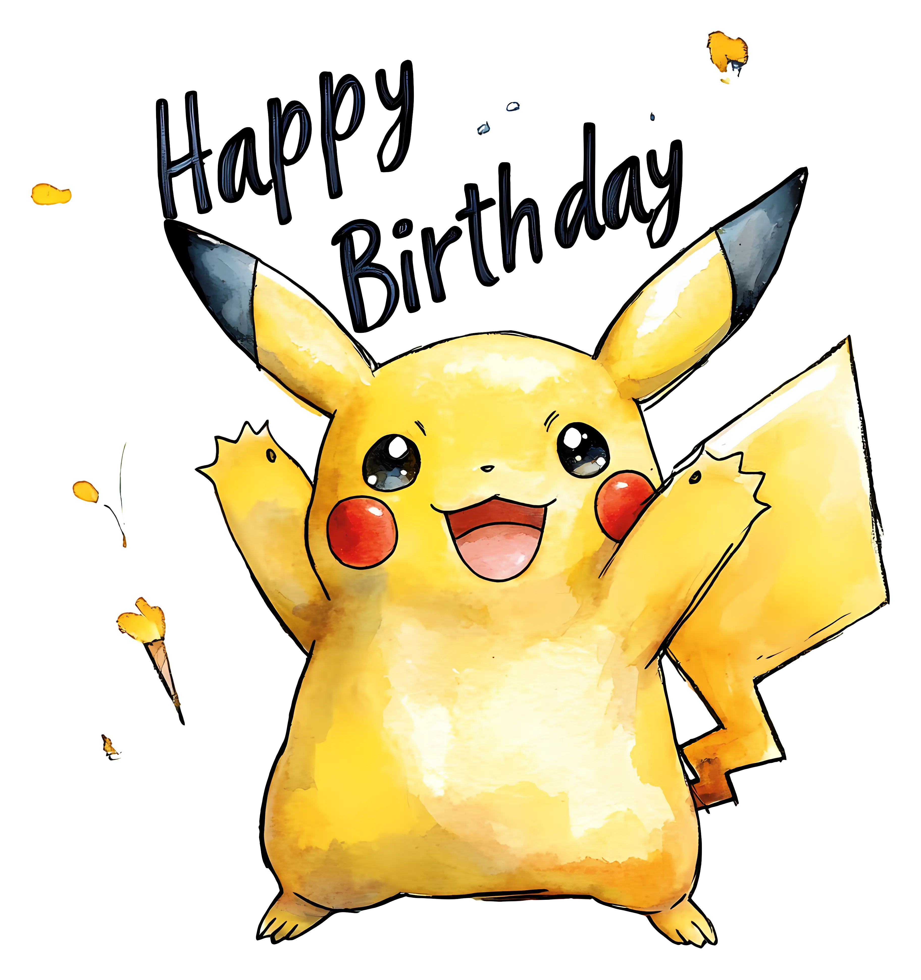 Pikachu Happy Birthday Card