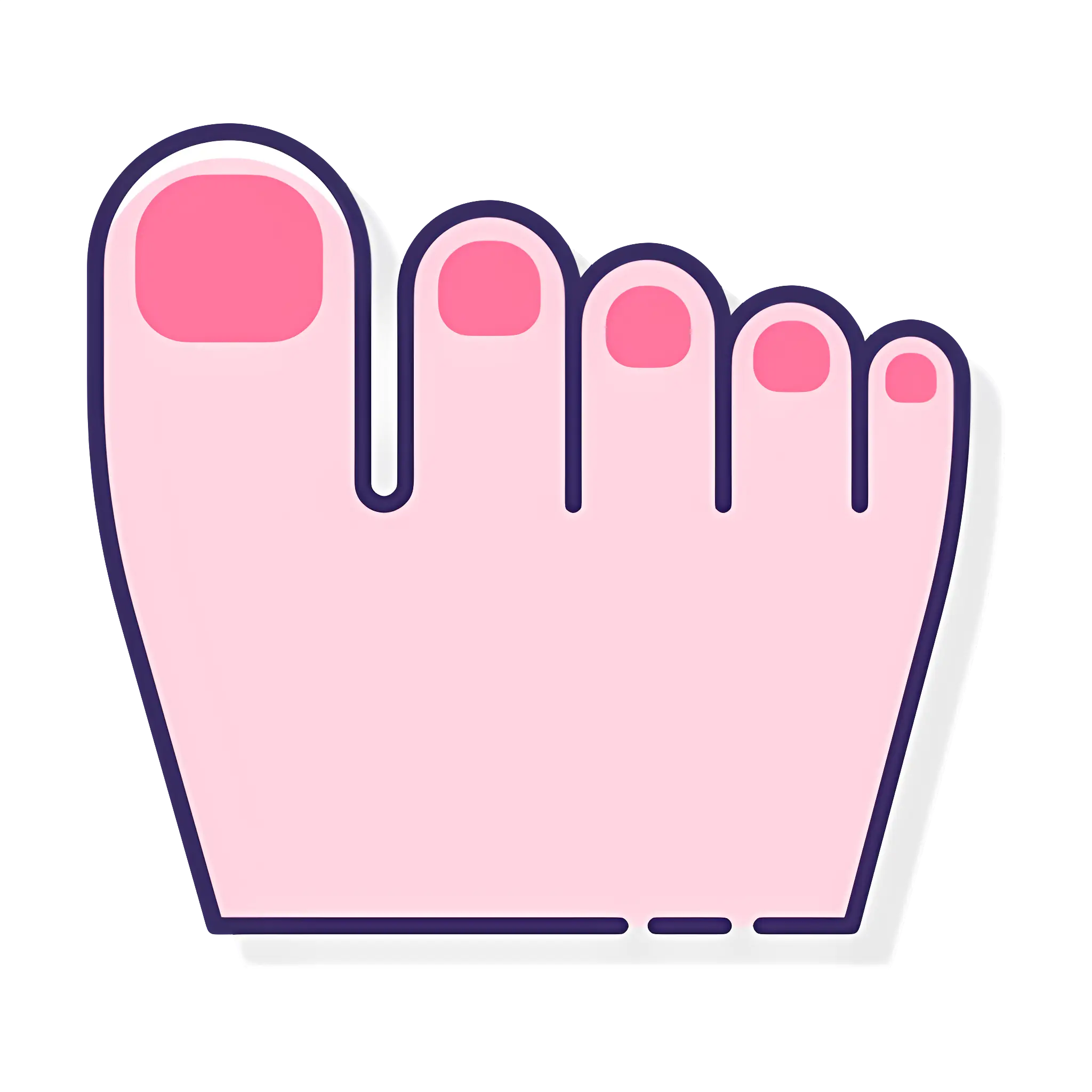 Foot with Pink Toenails Illustration