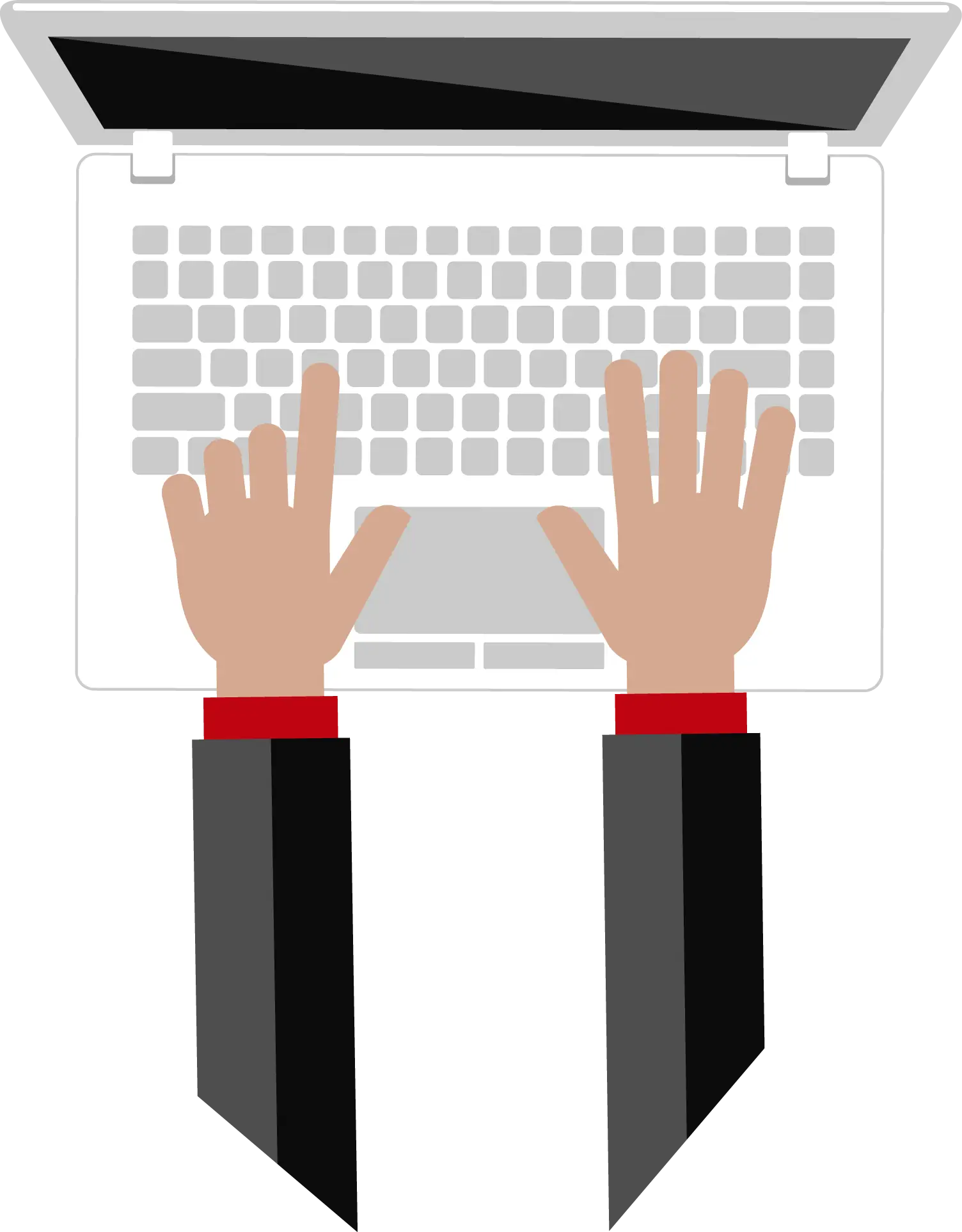 Typing Hands on Laptop Illustration
