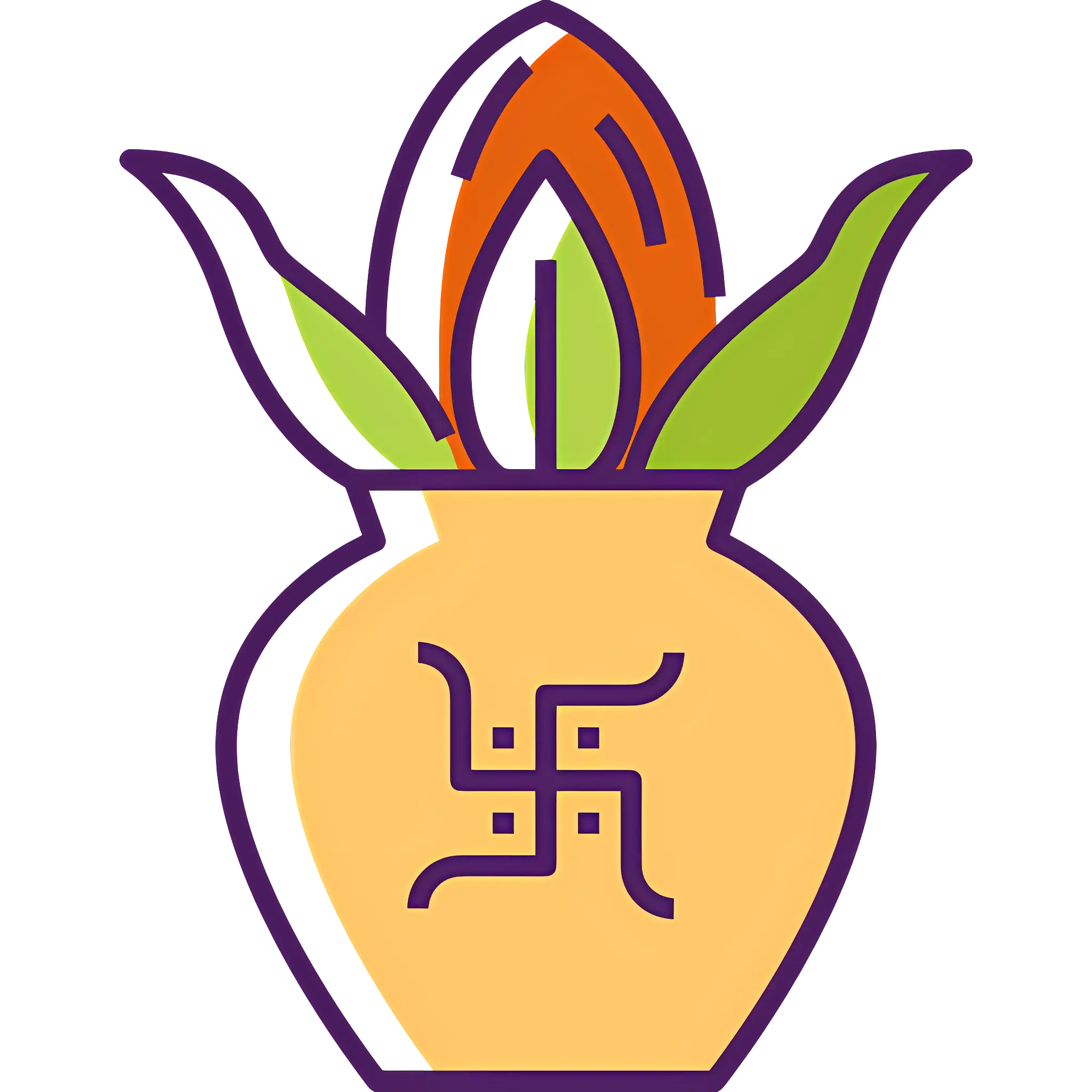 Kalash with Swastika Symbol