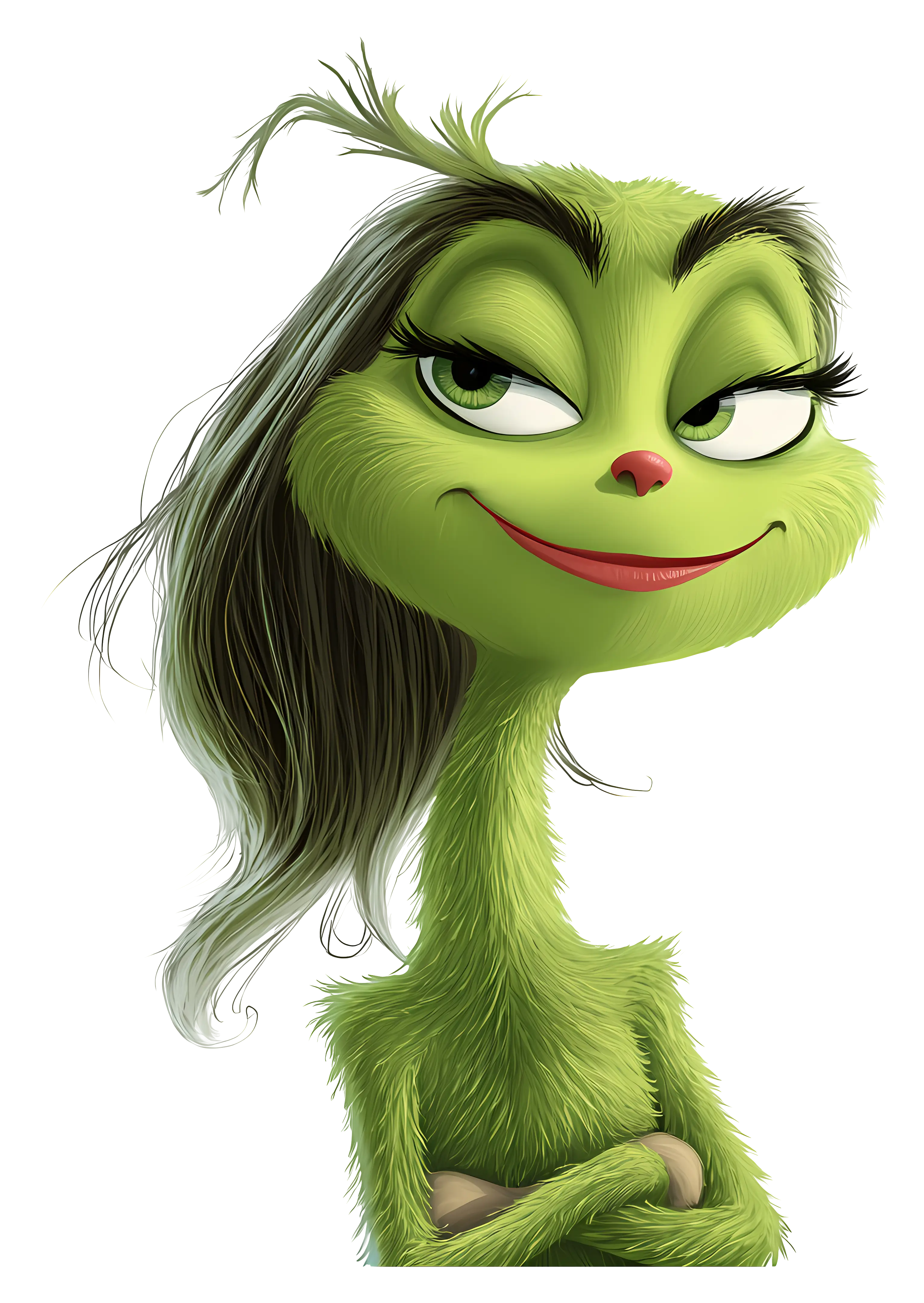 Green Character with Long Hair