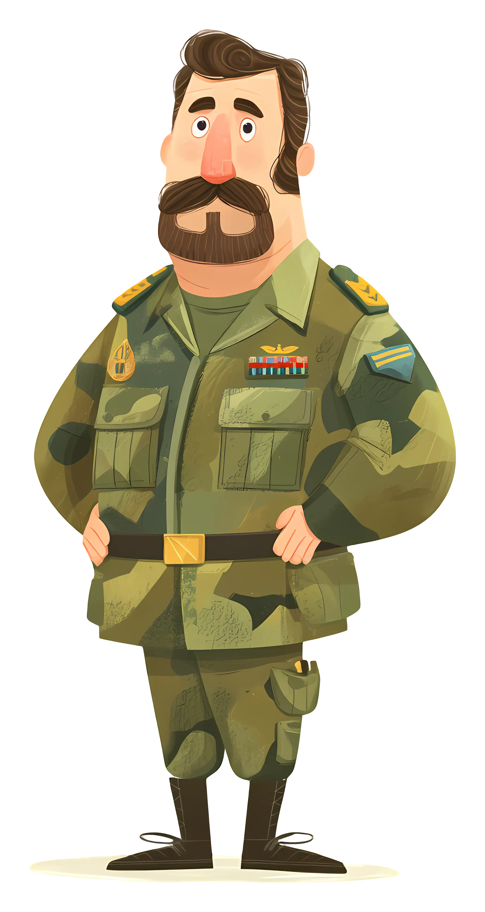 Cartoon Soldier in Uniform