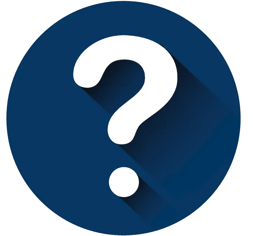 Shadowed Blue Circular Question Mark Symbol