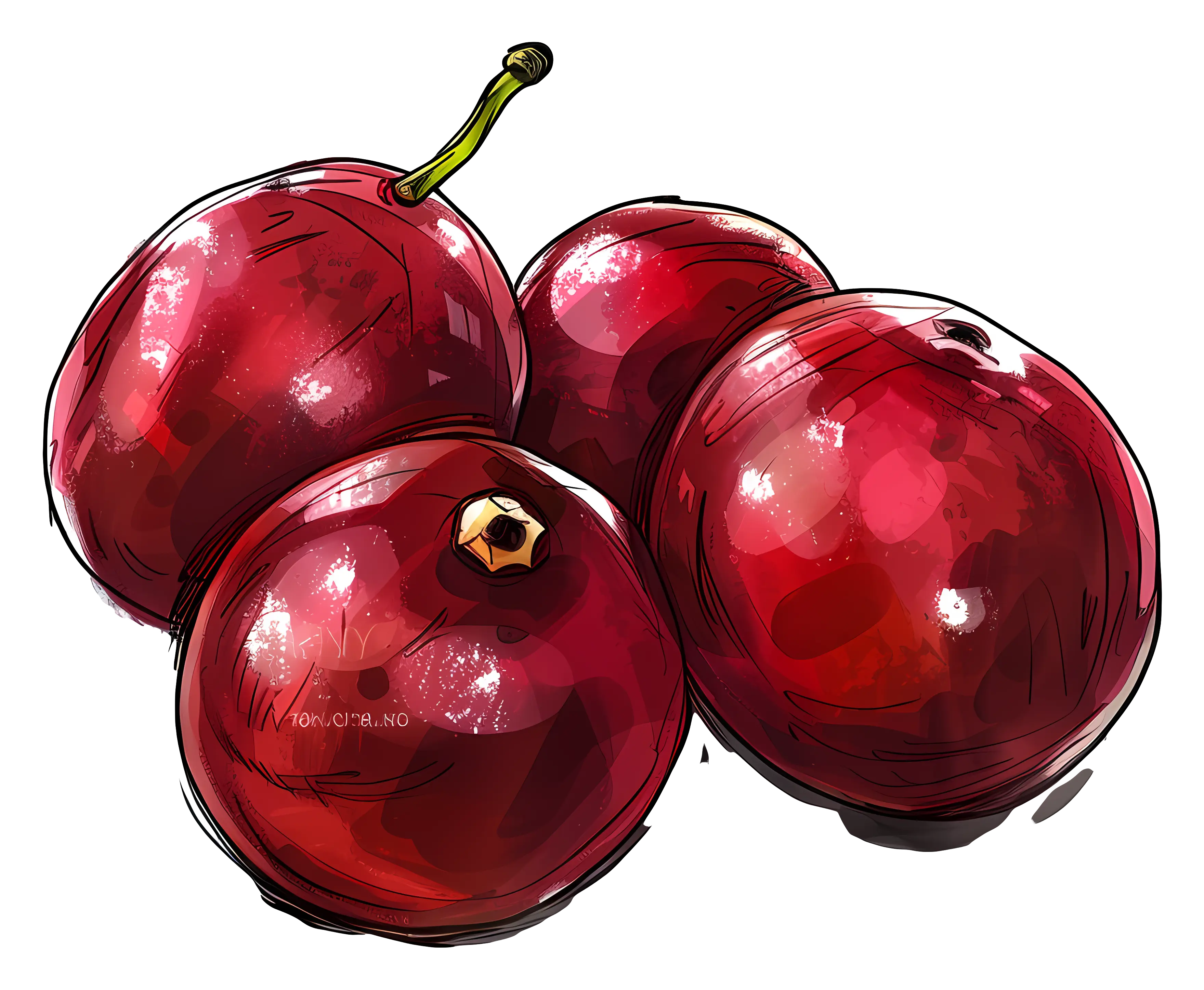 Delicious Red Cranberry Illustration