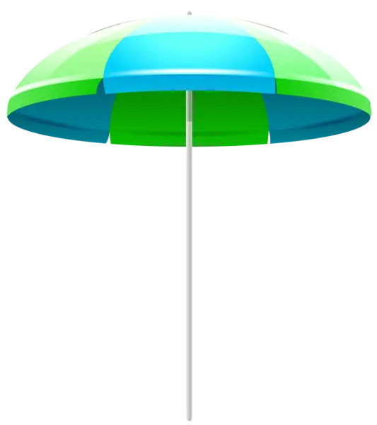 Beach Umbrella in Green and Blue Tones