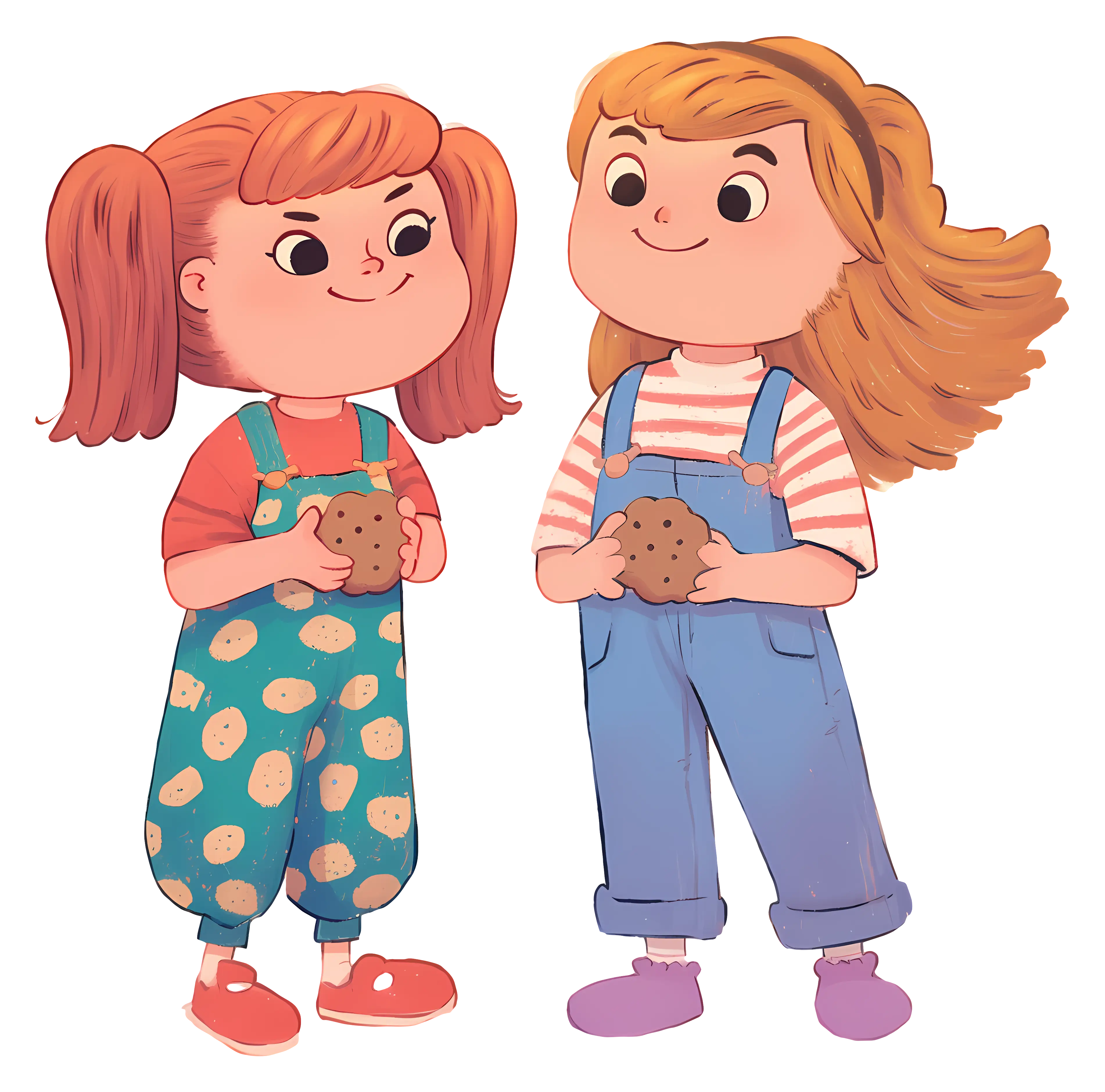 Two Girls Enjoying Cookies