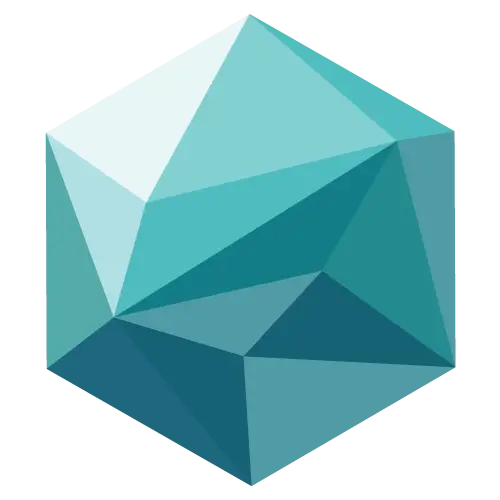 Blue Geometric Polyhedron Illustration