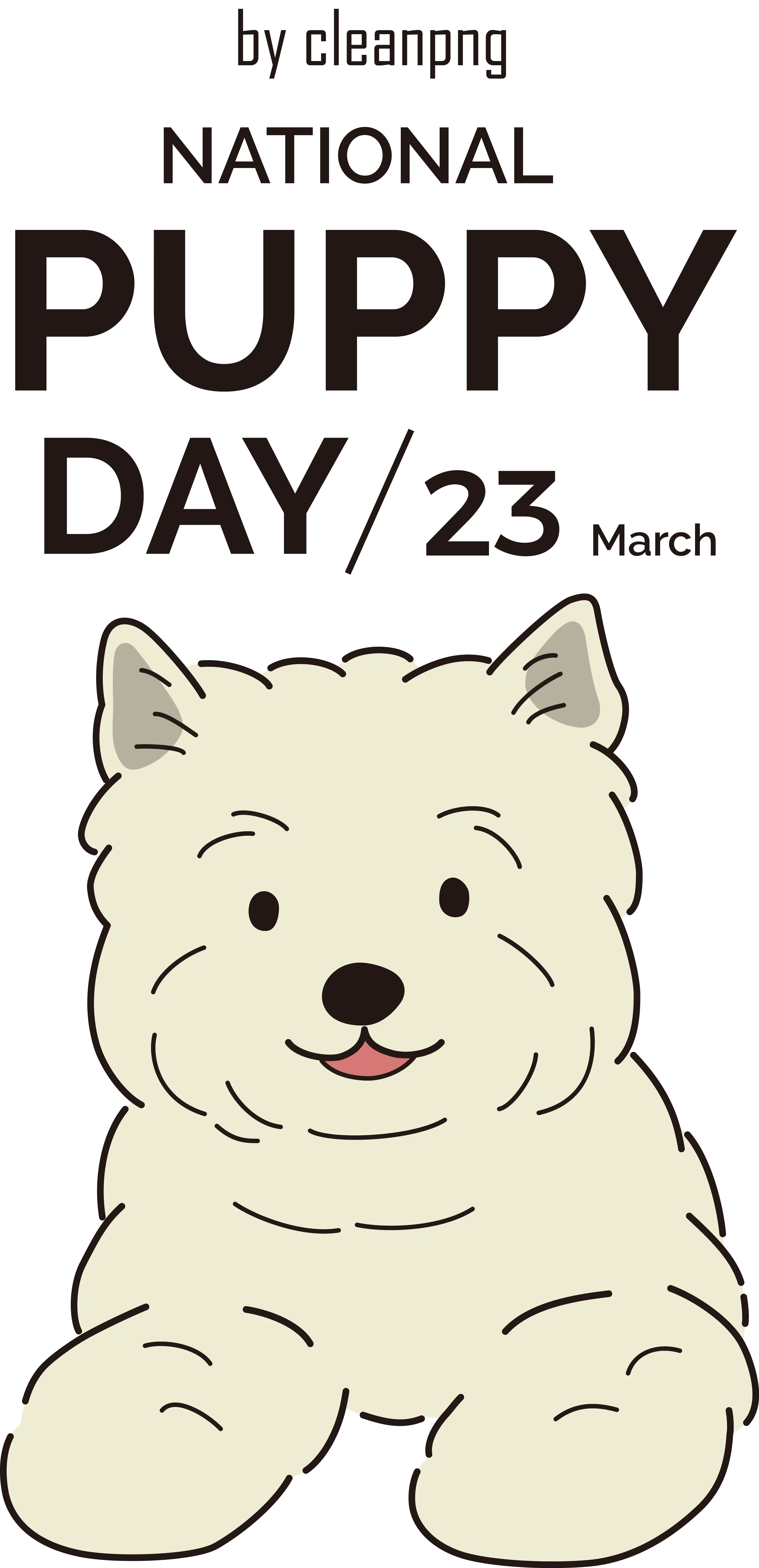 Adorable White Puppy Illustration for National Puppy Day