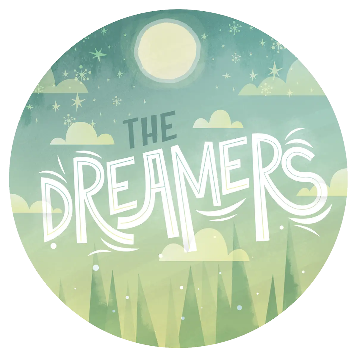Dreamers Text with Night Sky Background