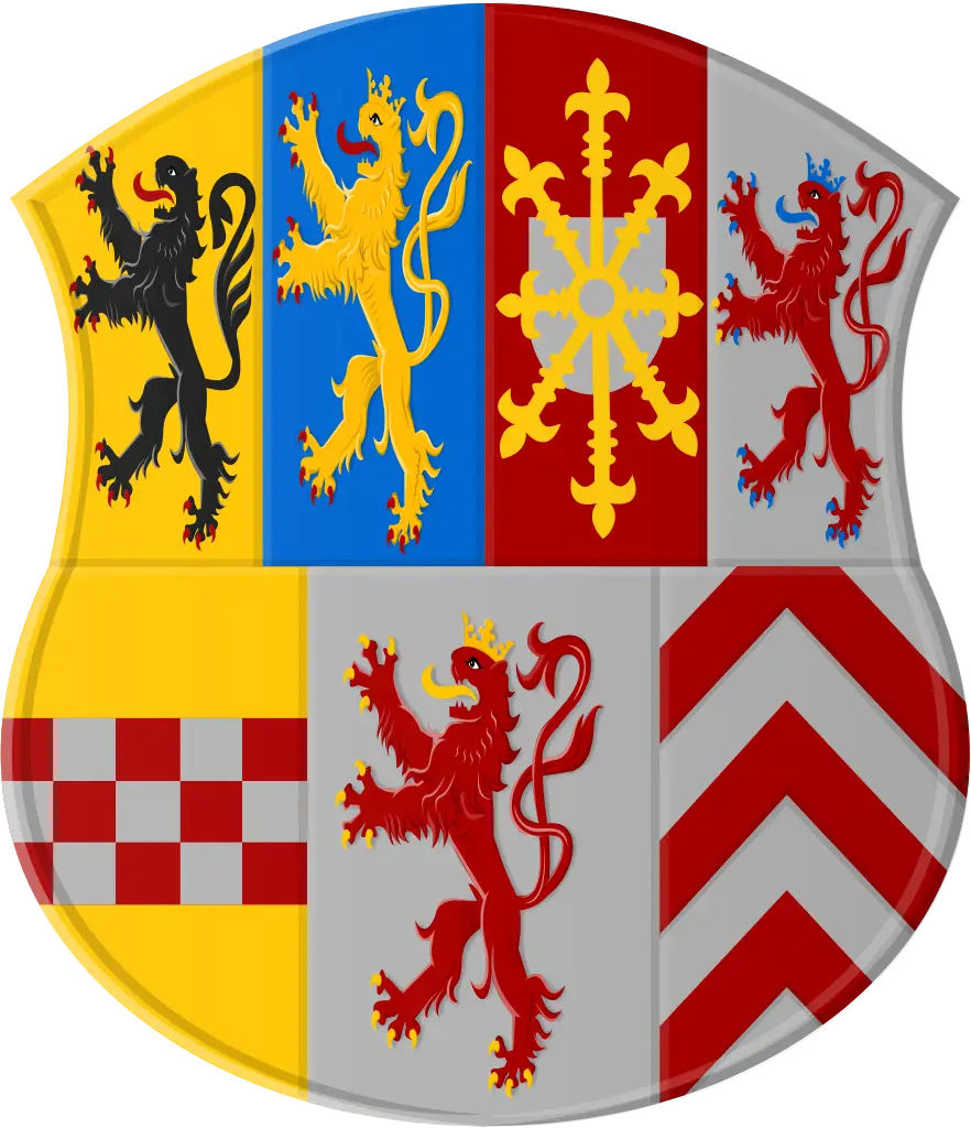 Colorful Coat of Arms with Lions and Symbols