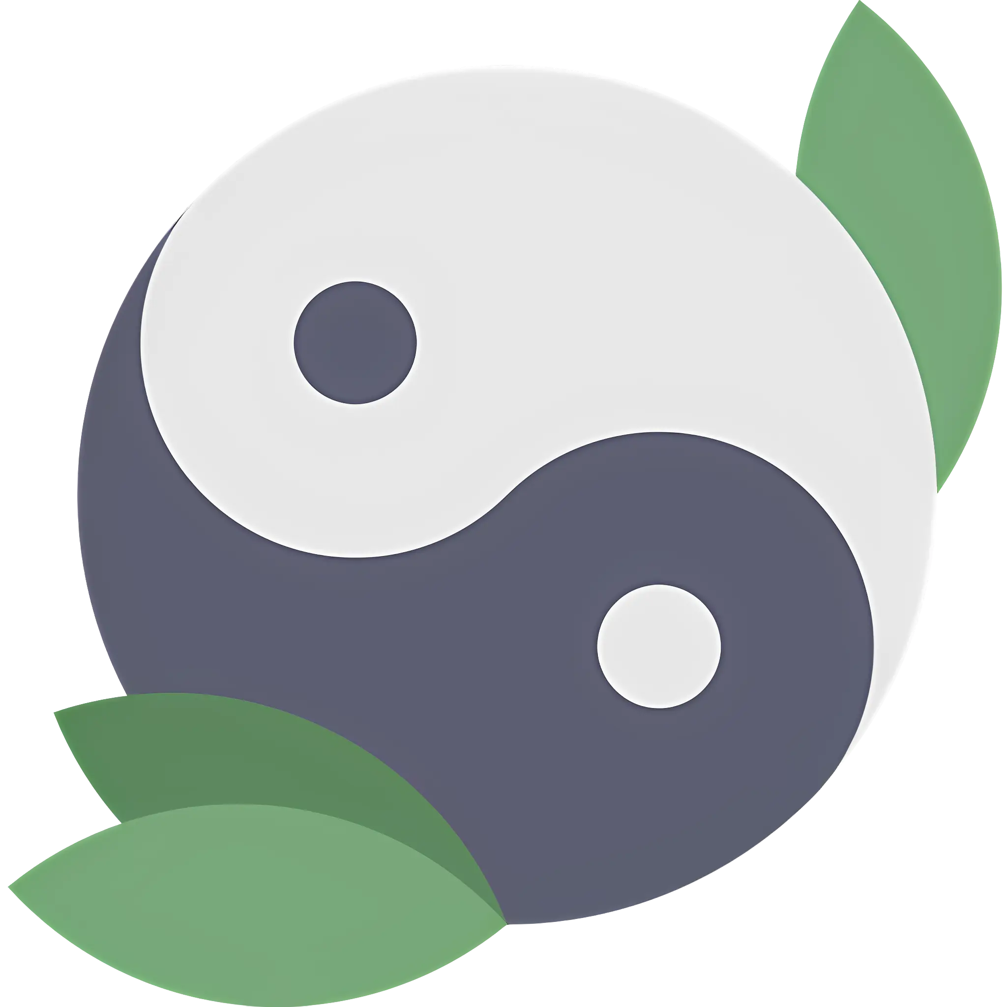 Yin Yang Symbol with Leaves