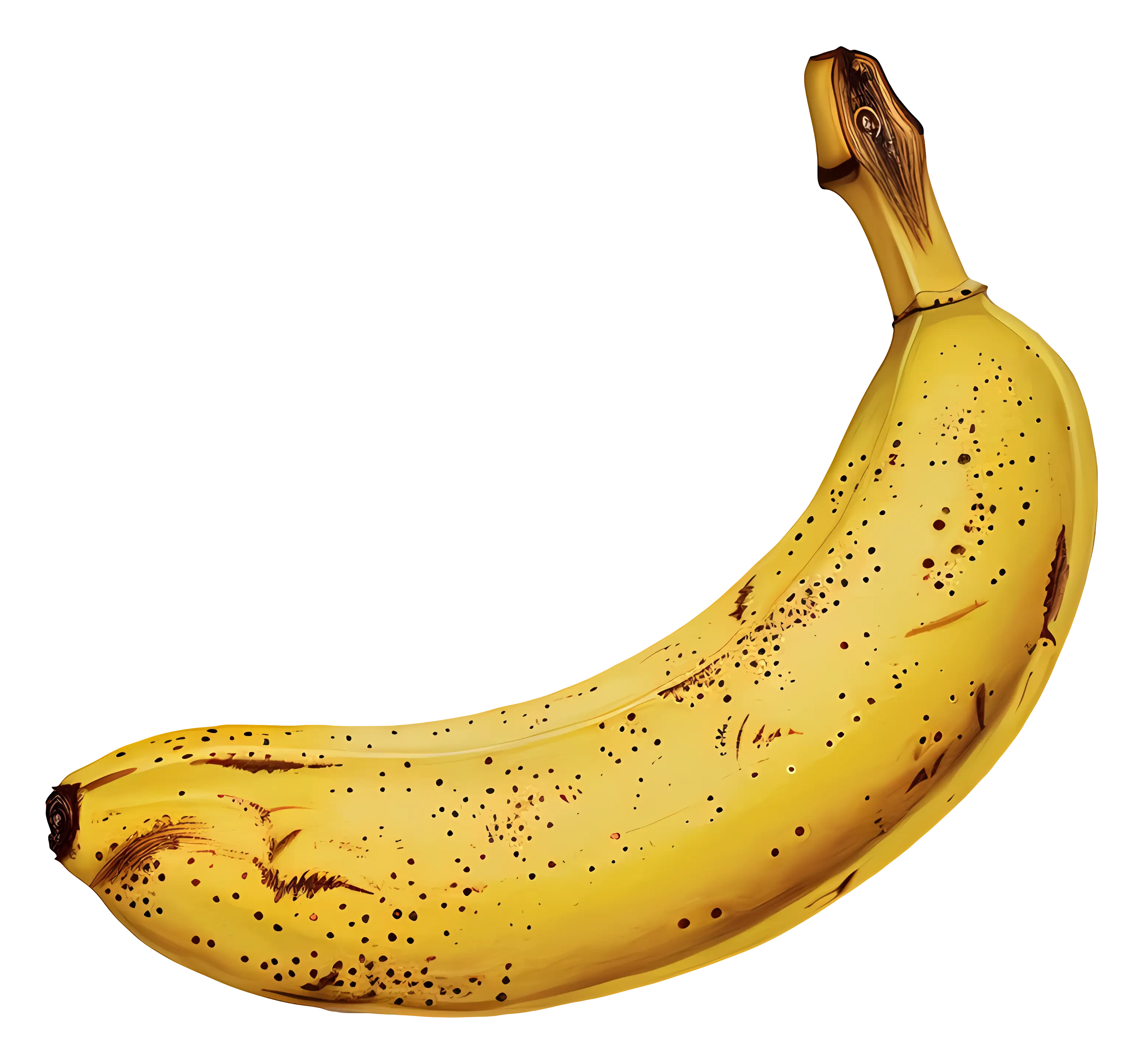 Single Ripe Yellow Banana Illustration