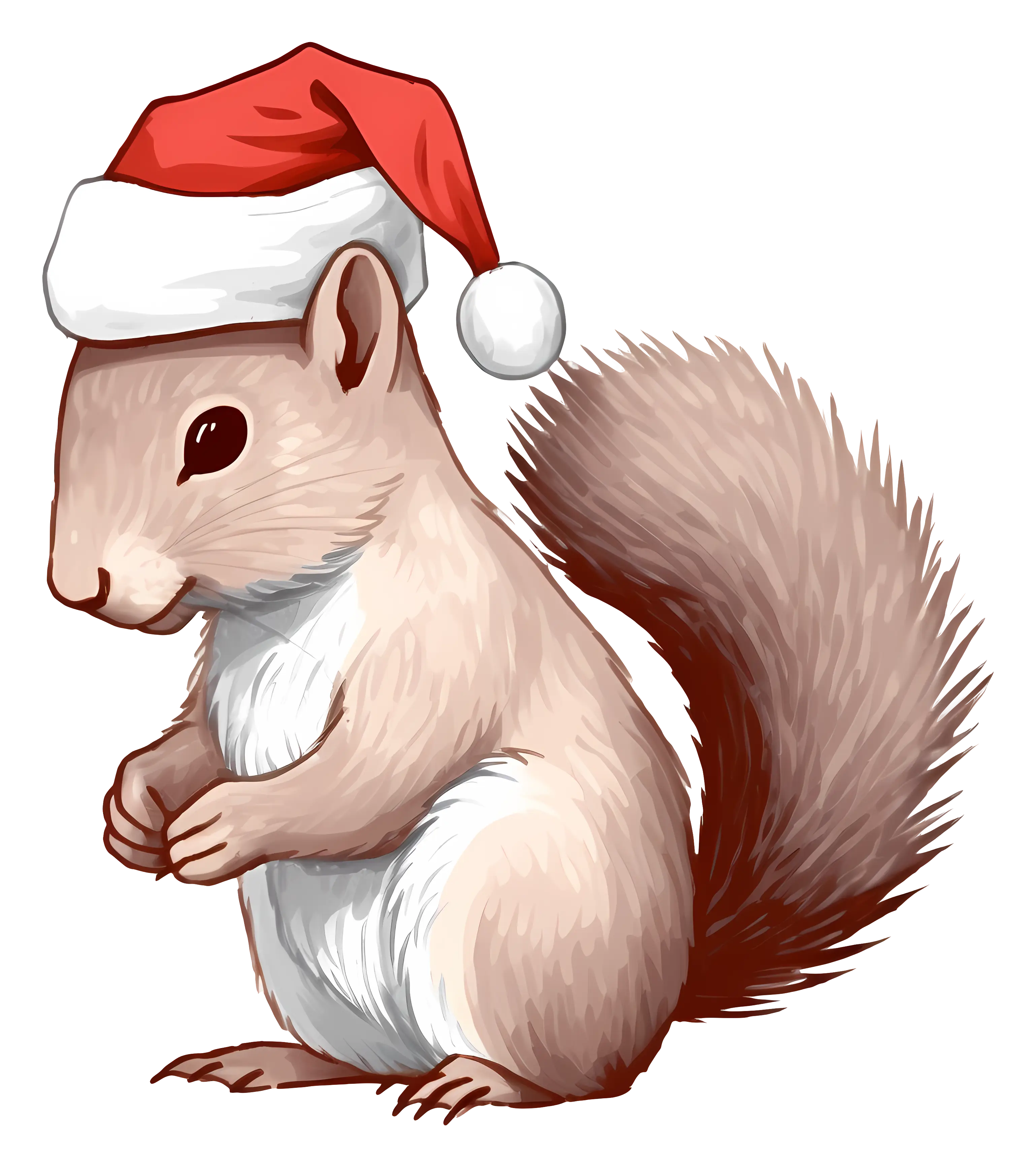 Squirrel with Santa Hat